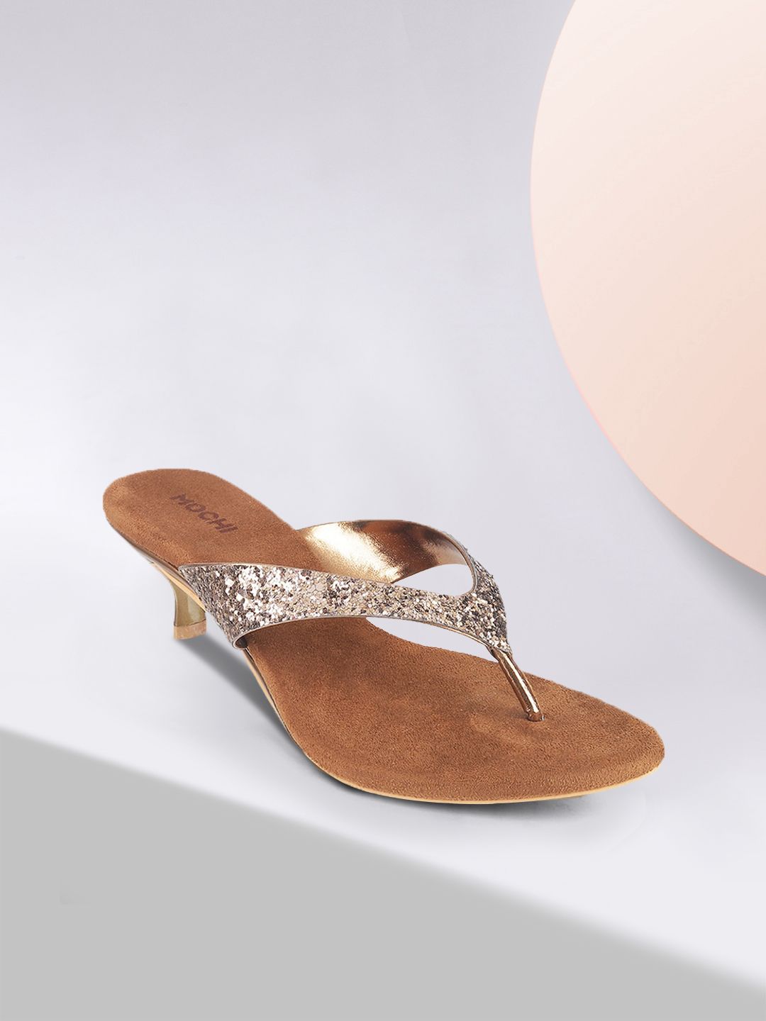 Mochi Women Gold-Toned Embellished Sandals