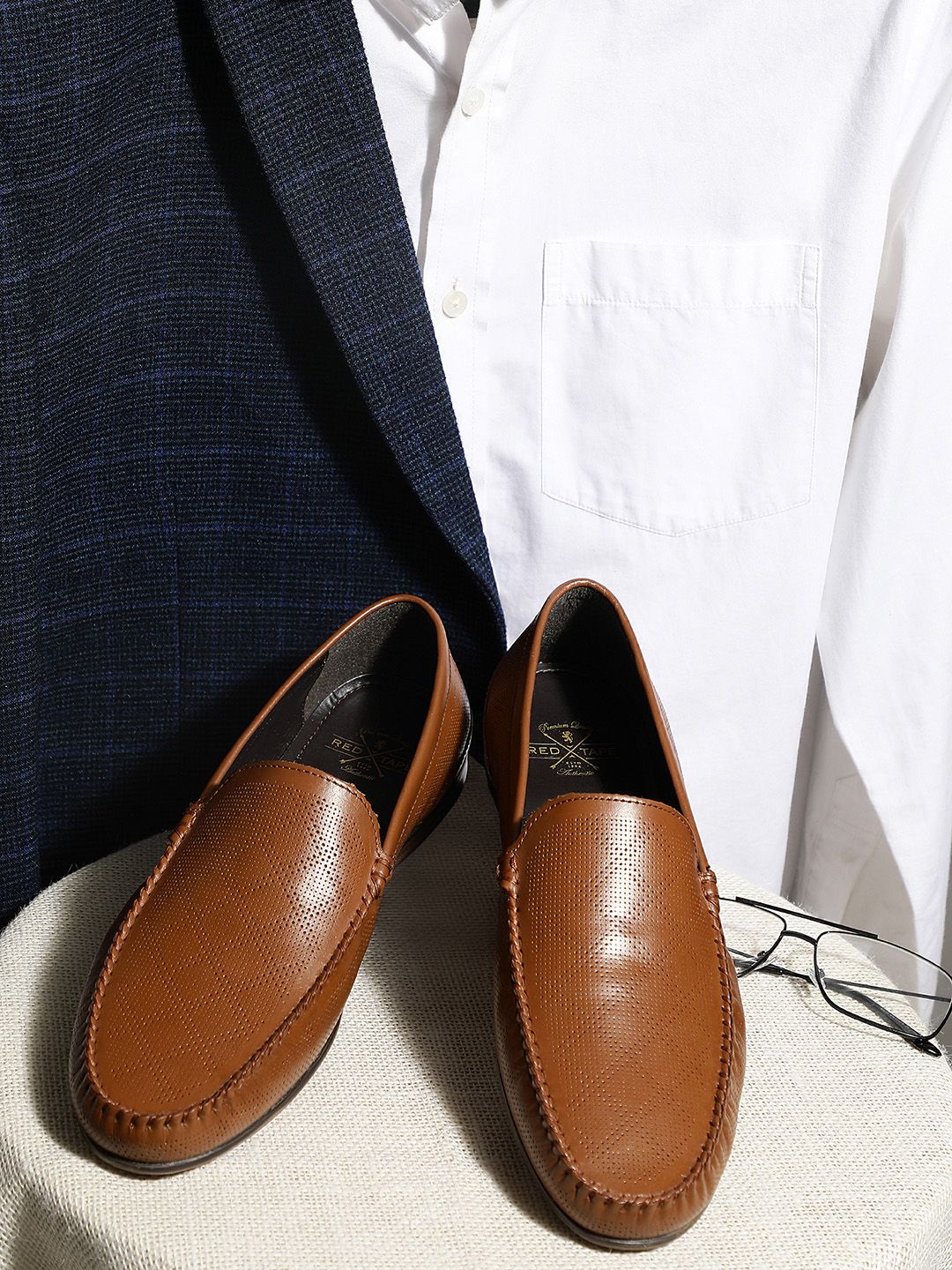 Red Tape Men Brown Loafers