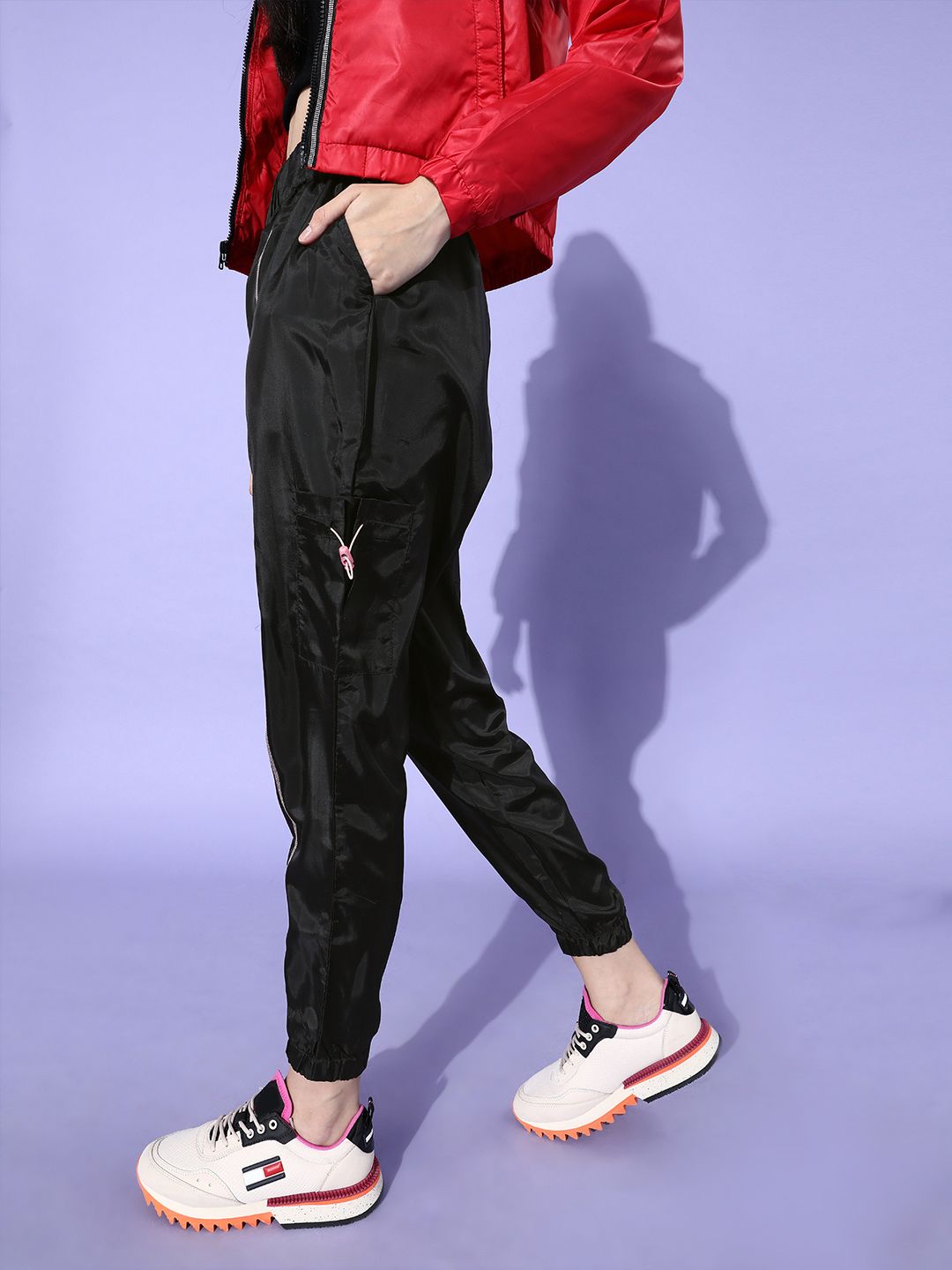 DressBerry Women Stylish Black Solid Jogger Track Pants Price in India