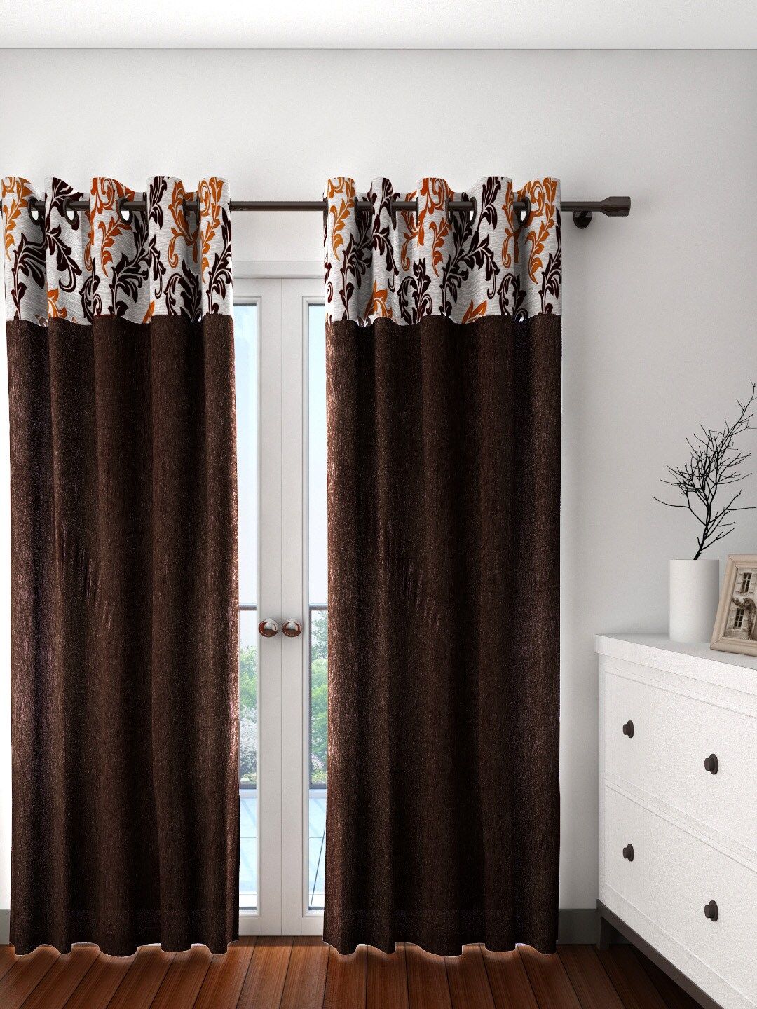 Fashion String Set of 2 Coffee Brown Door Curtains Price in India