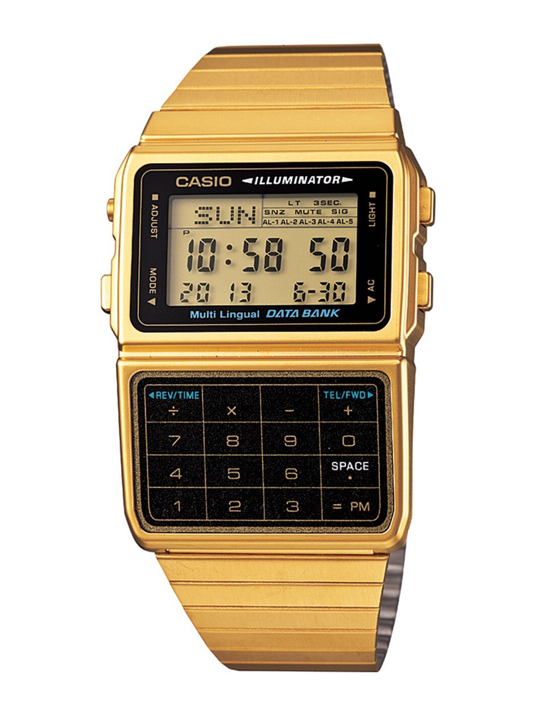 CASIO Unisex Black & Gold Toned Digital Watch D211 Price in India