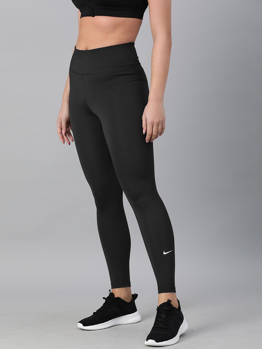 Nike Women Black Solid One Dri-Fit Tights Price in India