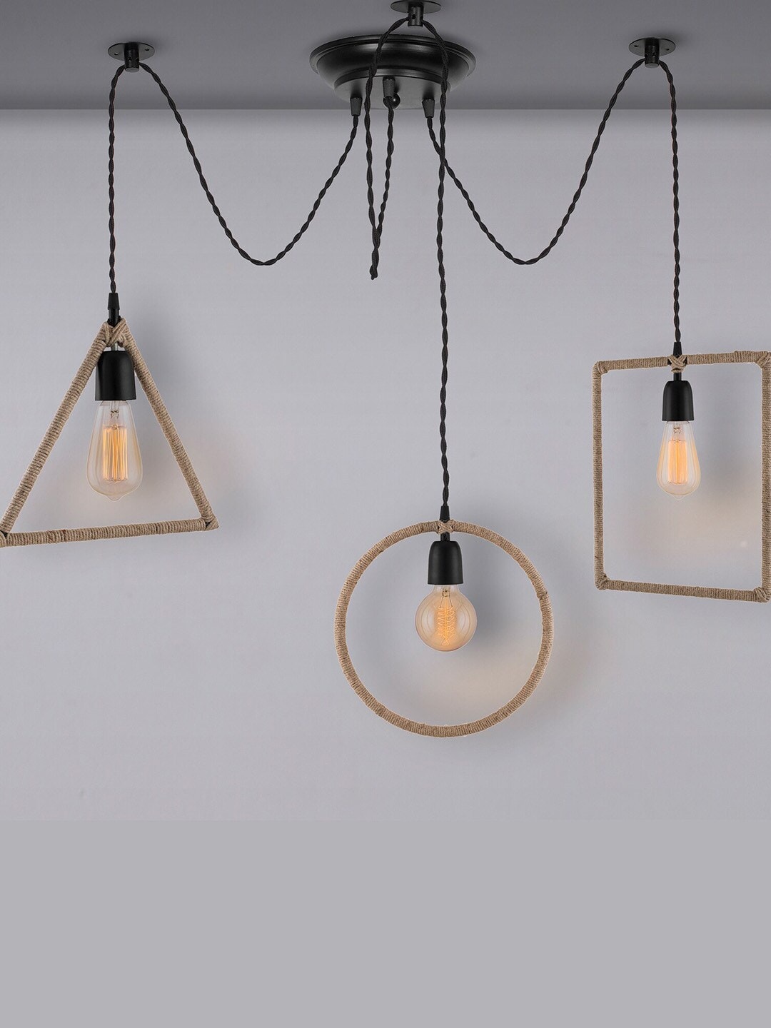 Homesake Black & Beige Solid Contemporary Cluster Light Price in India