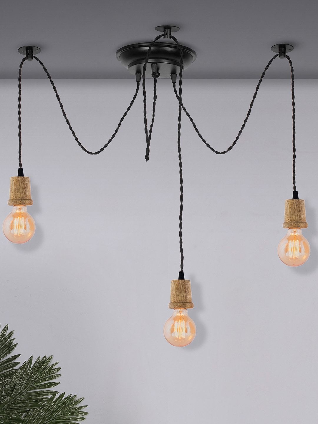 Homesake Black & Brown Solid Contemporary Cluster Light Price in India