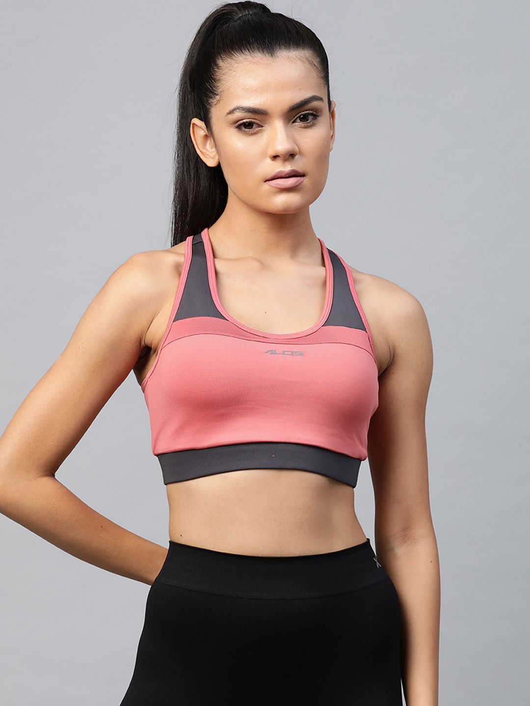 Alcis Women Pink Full Coverage Lightly Padded Workout Bra WAA20R151530 Price in India