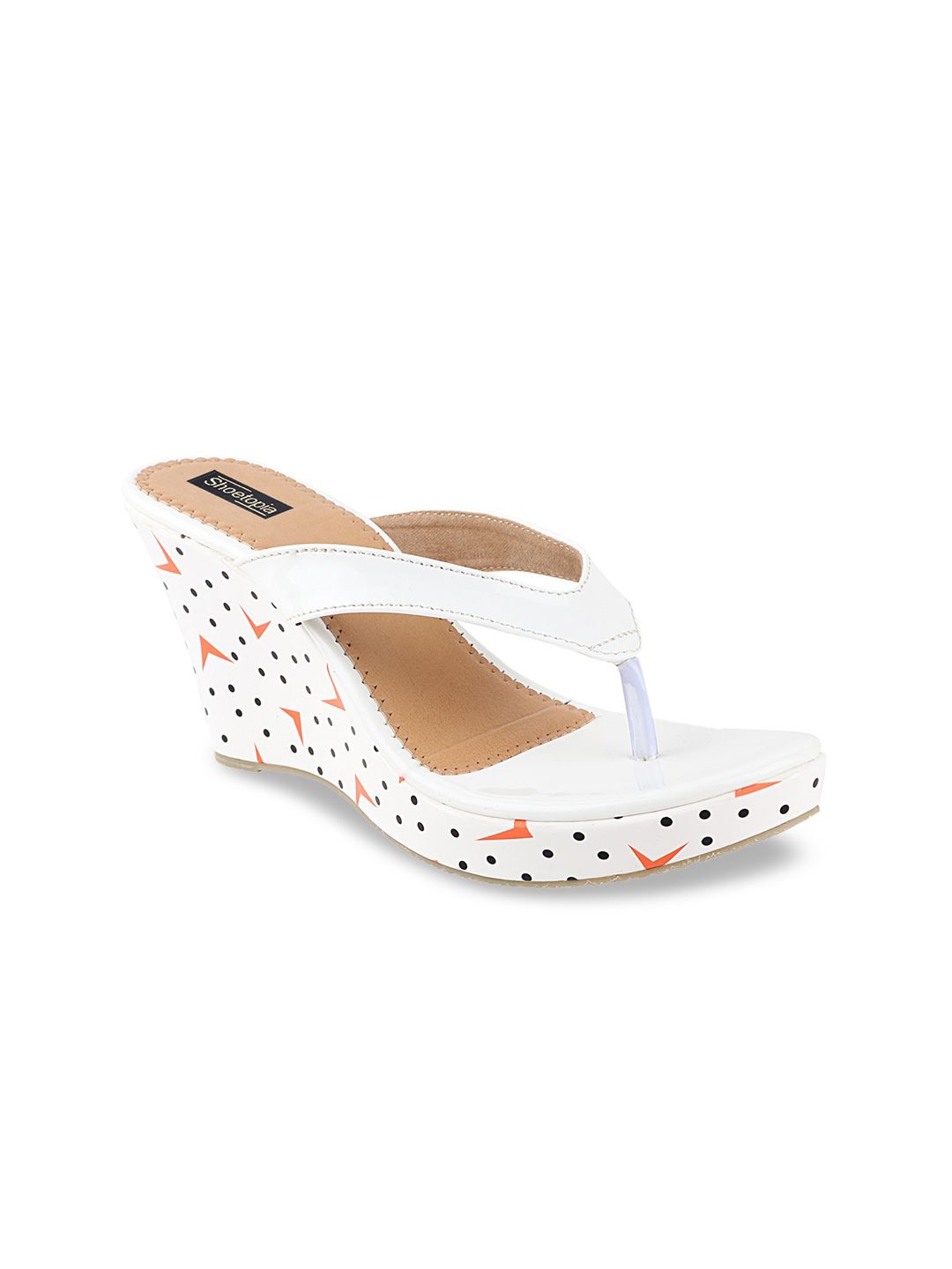 Shoetopia Women White Printed Heels Price in India