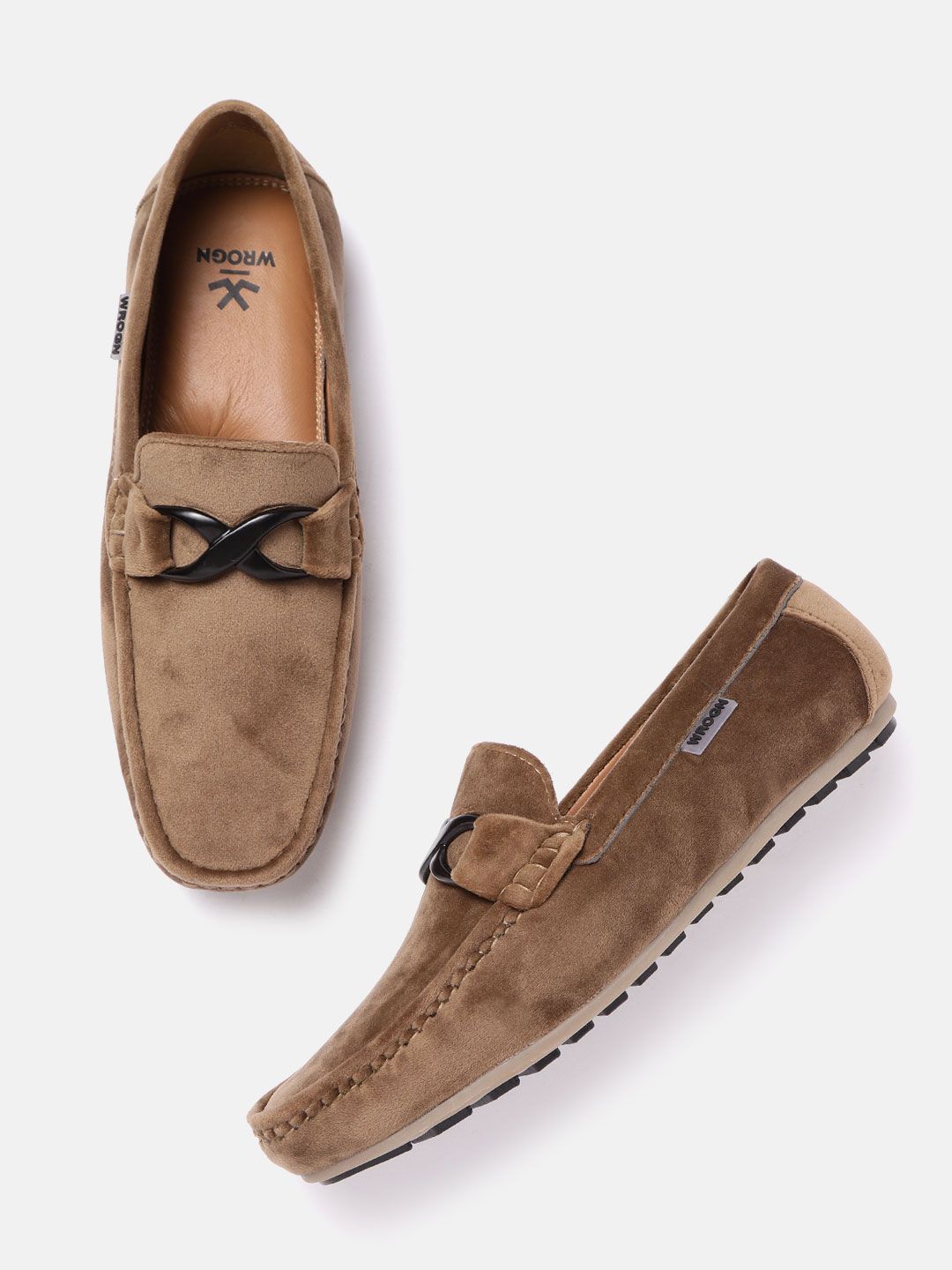 Wrogn Men Brown Solid Loafers