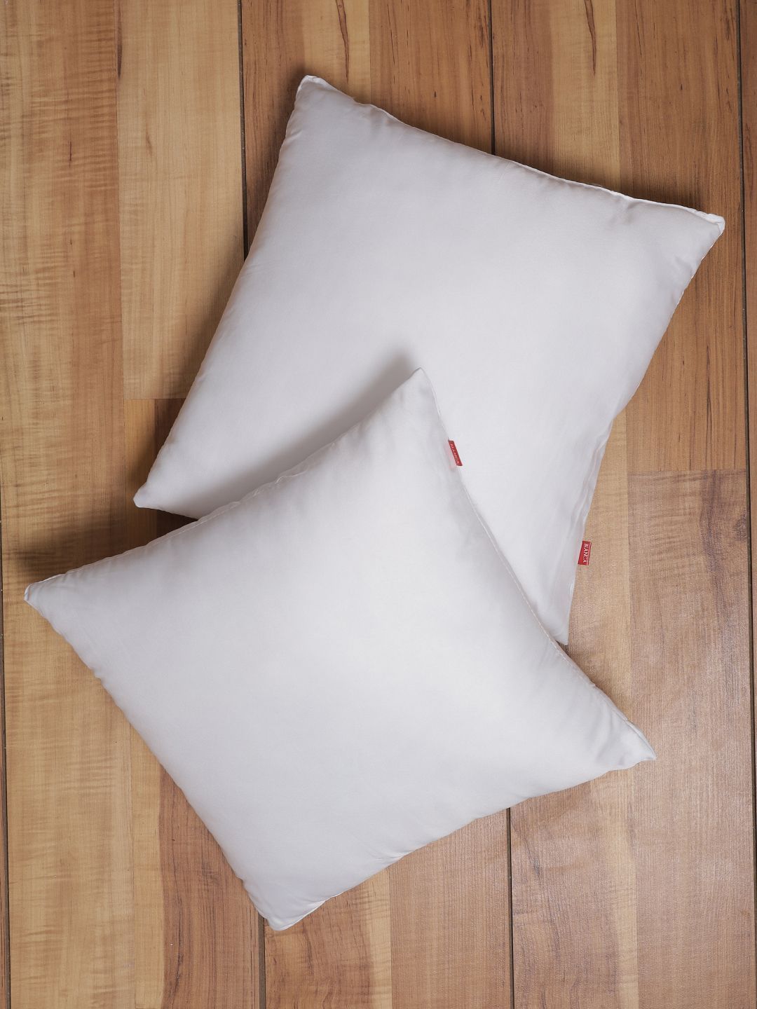 BIANCA Set Of 2 White Solid Micro Fiber Filling & Anti-Bacteria Treated Cushion Inserts Price in India
