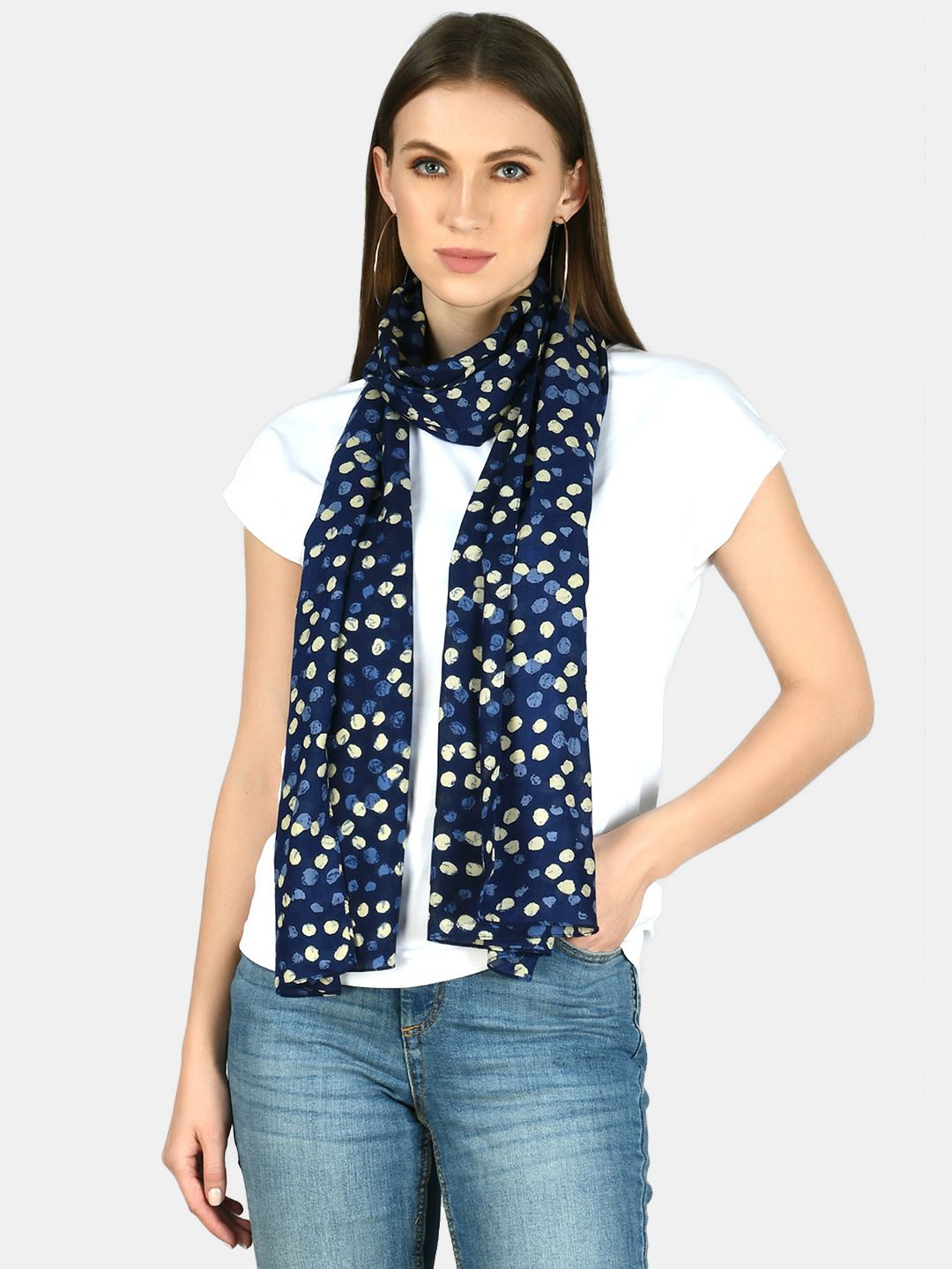 Aditi Wasan Women Blue Printed Stole Price in India