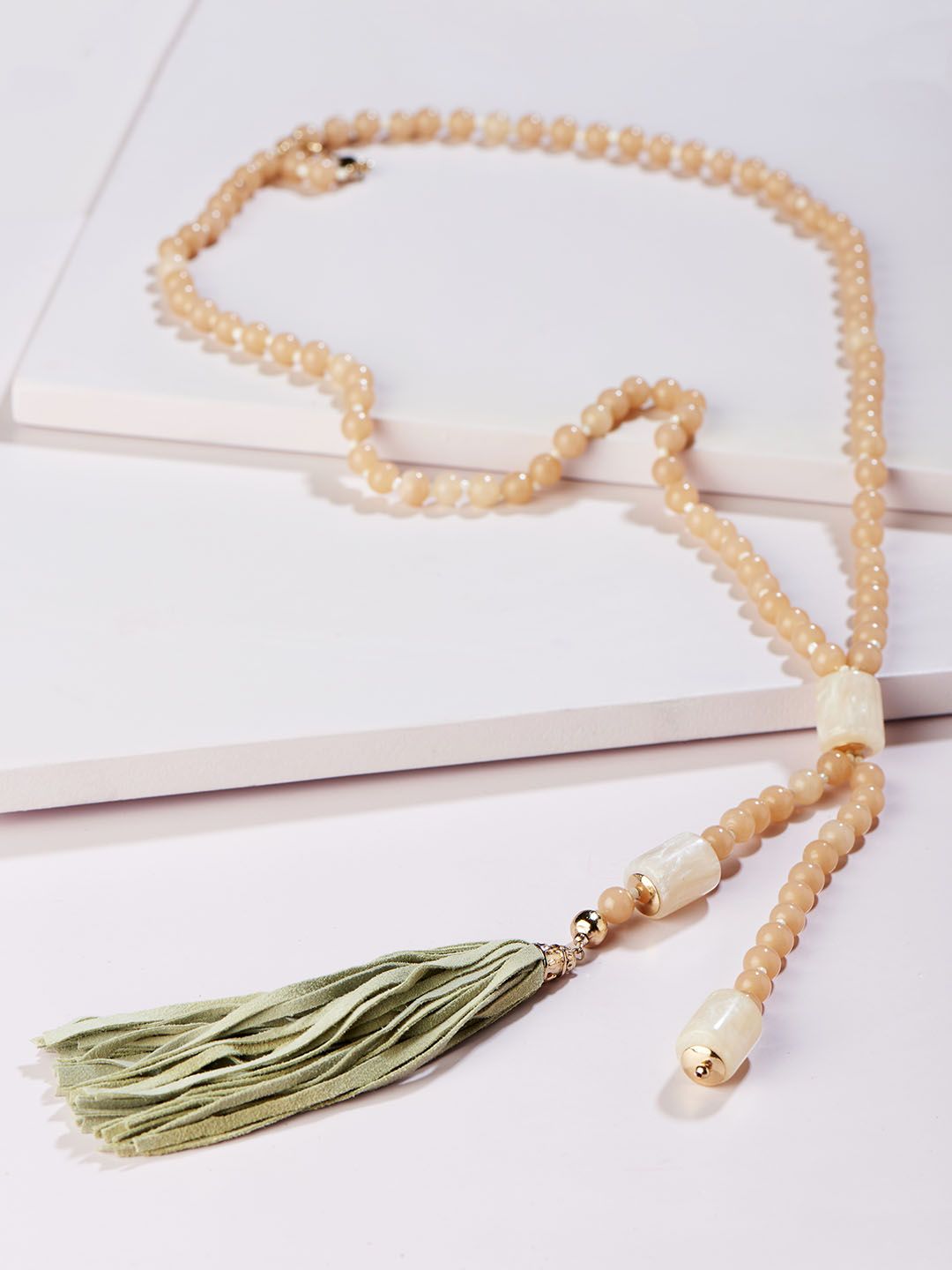 Runway Ritual Peach-Coloured Gold-Plated Necklace Price in India