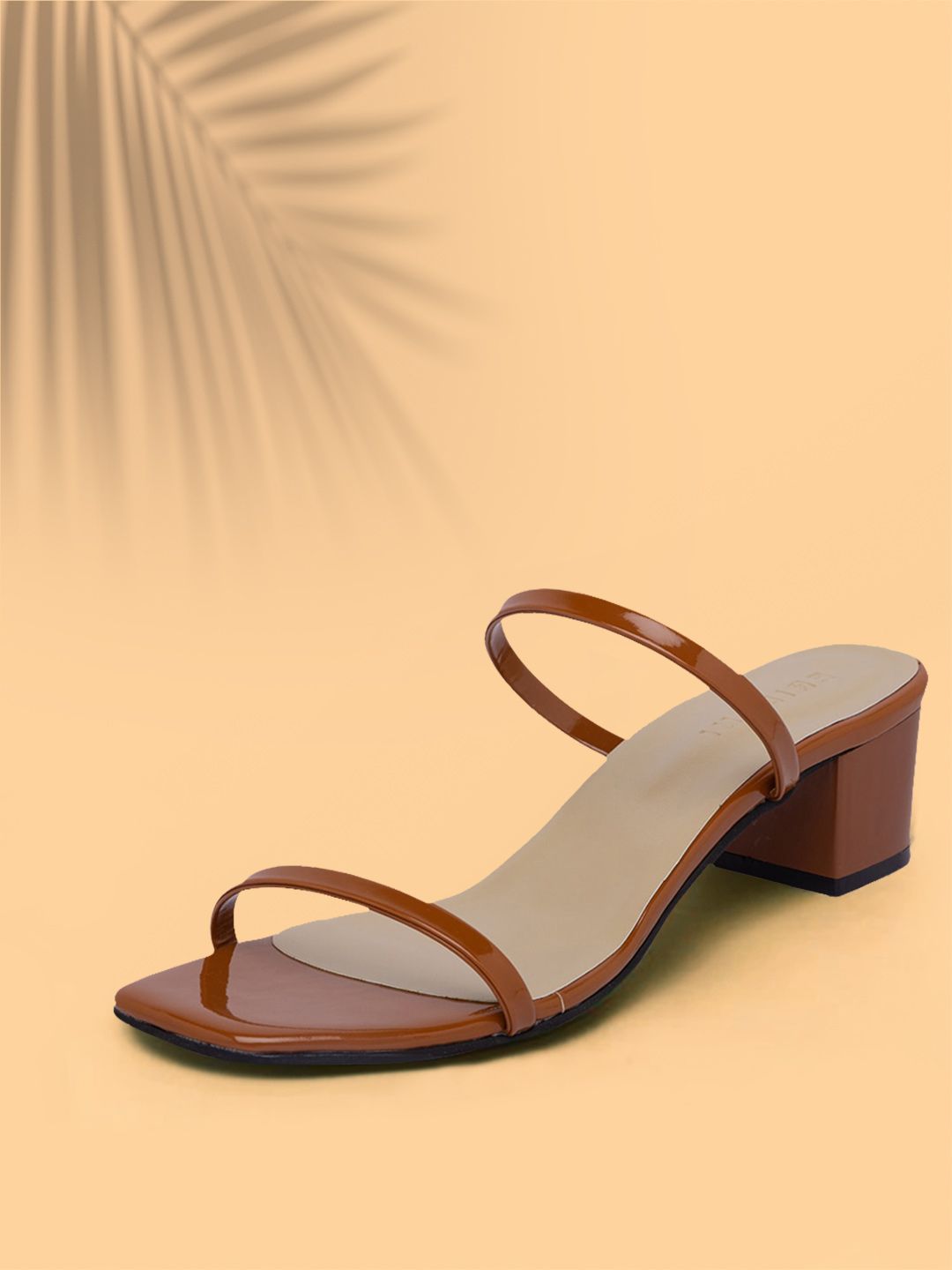 ERIDANI Women Tan Solid Sandals Price in India