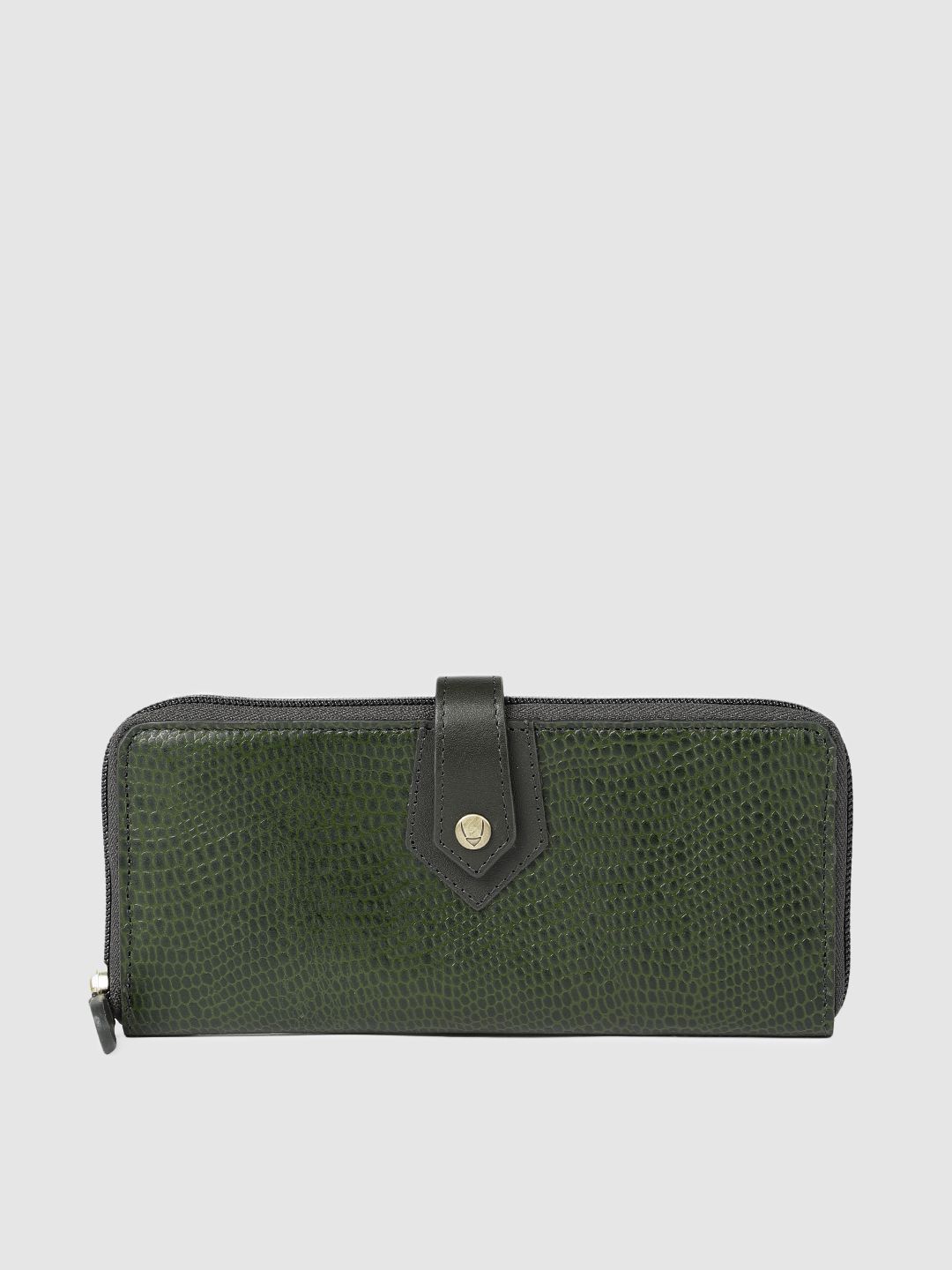 Hidesign Women Green Textured EE HONG KONG W2 Leather Zip Around Wallet Price in India