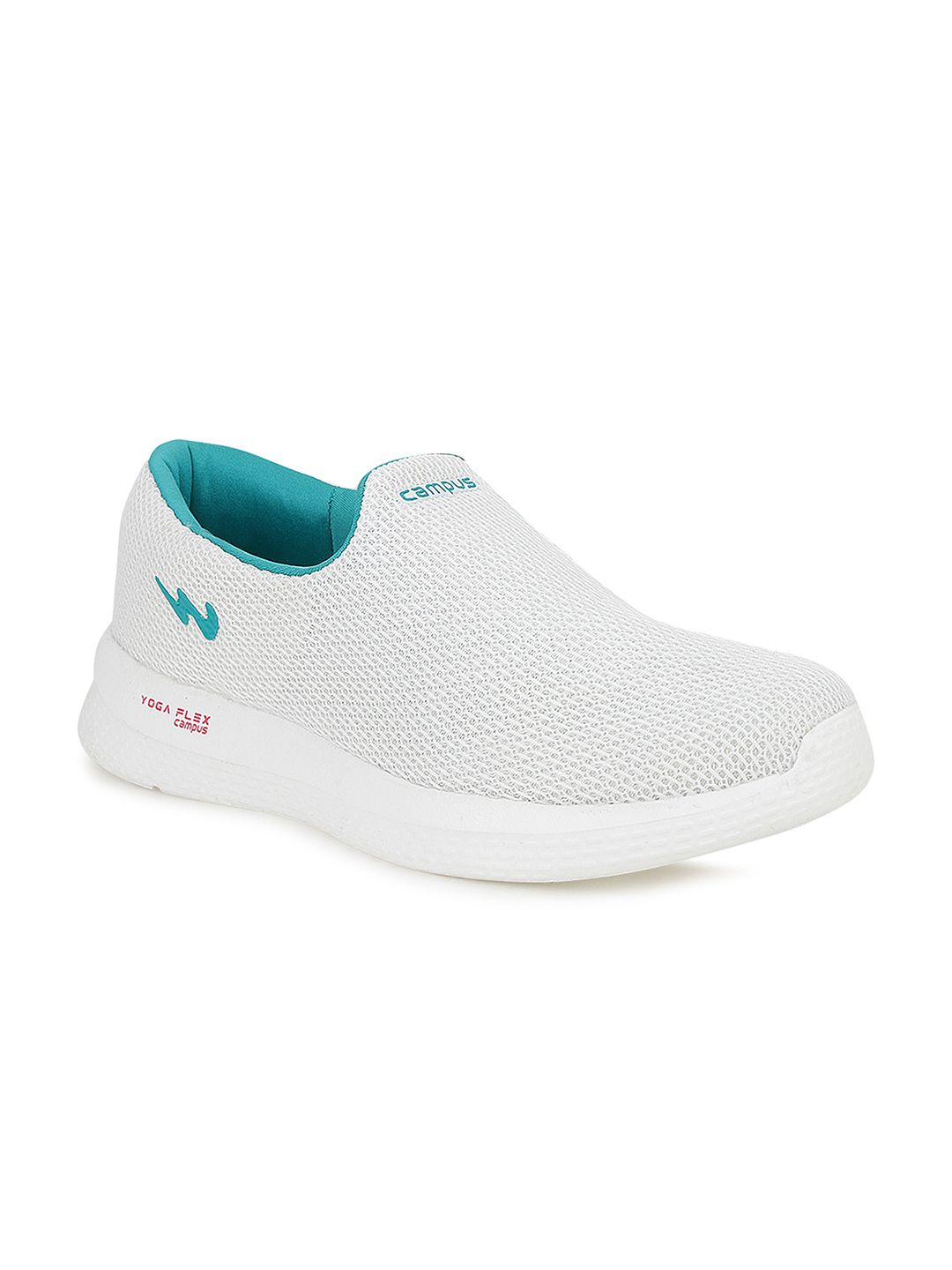 Campus Women White Mesh Walking Shoes