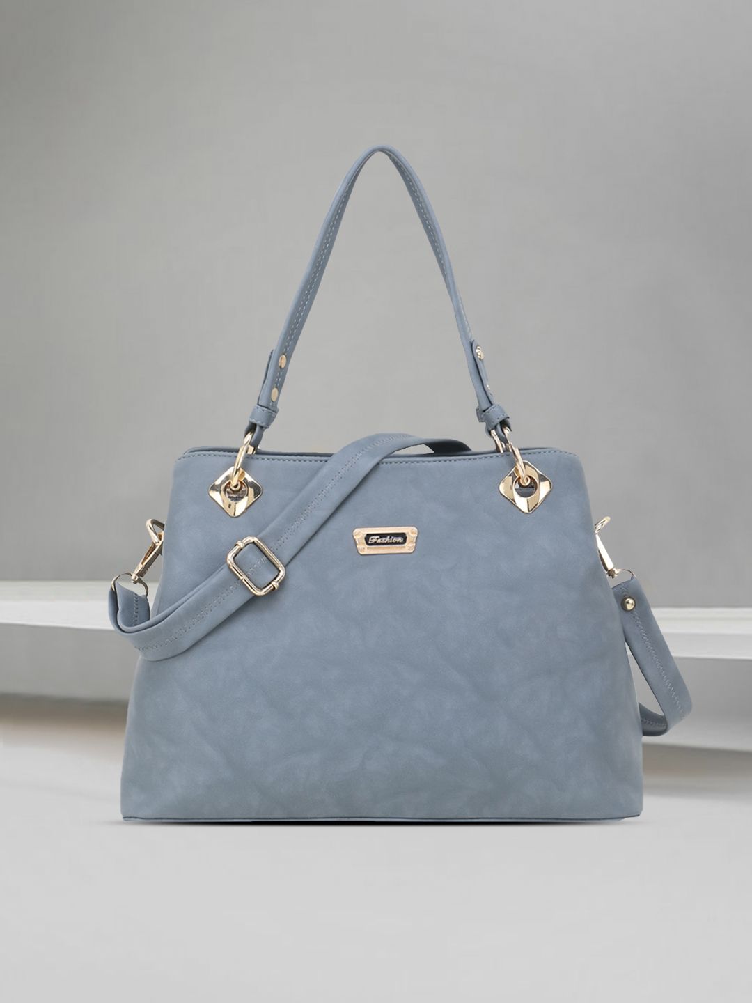 WOMEN MARKS Grey Solid Handheld Bag Price in India