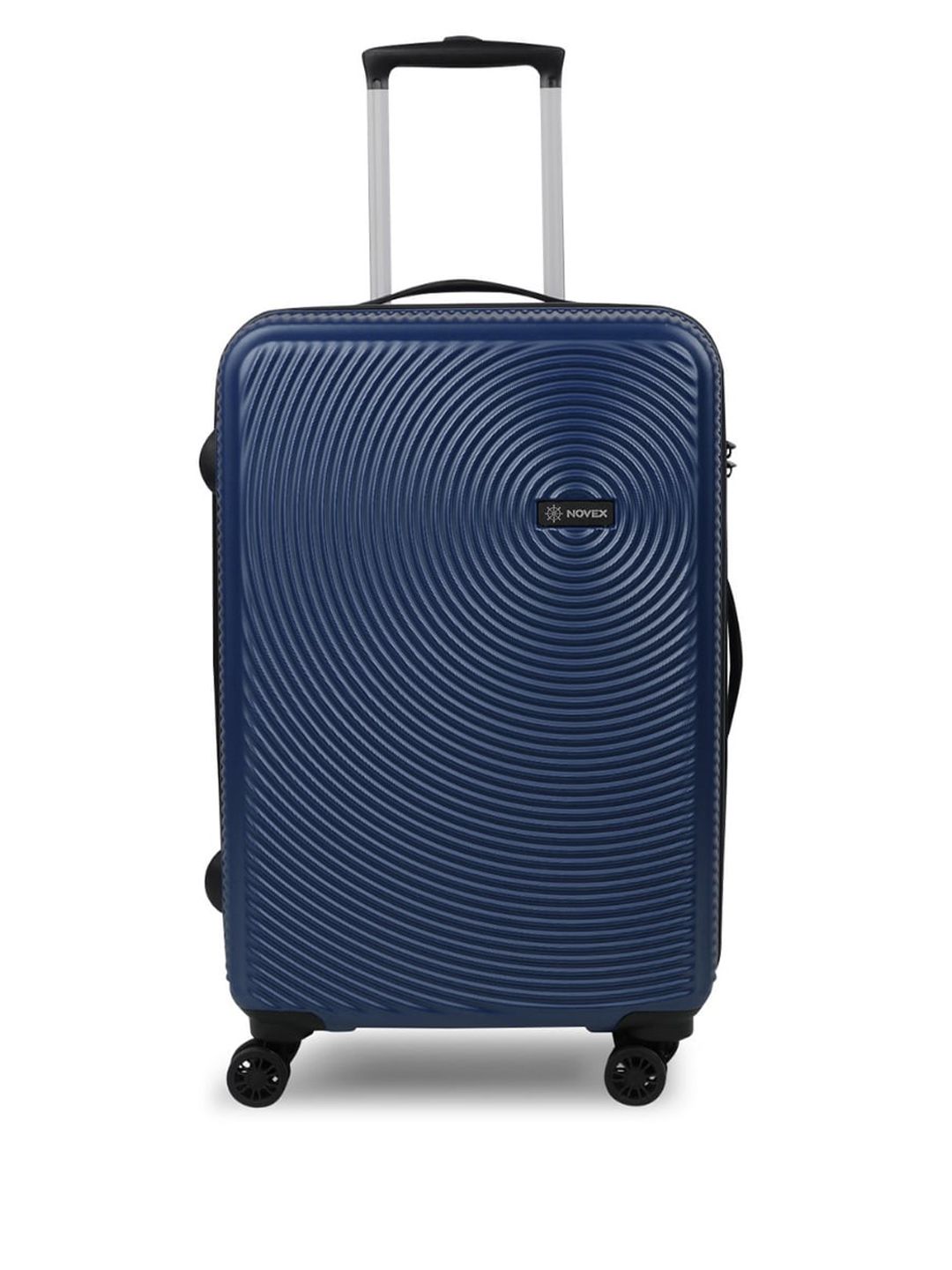 NOVEX Navy Blue Textured Hard-Sided Medium Trolley Suitcase Price in India