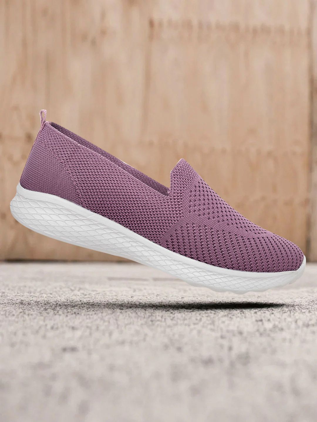 Crew STREET Women Purple Woven Design Walking Shoes Price in India