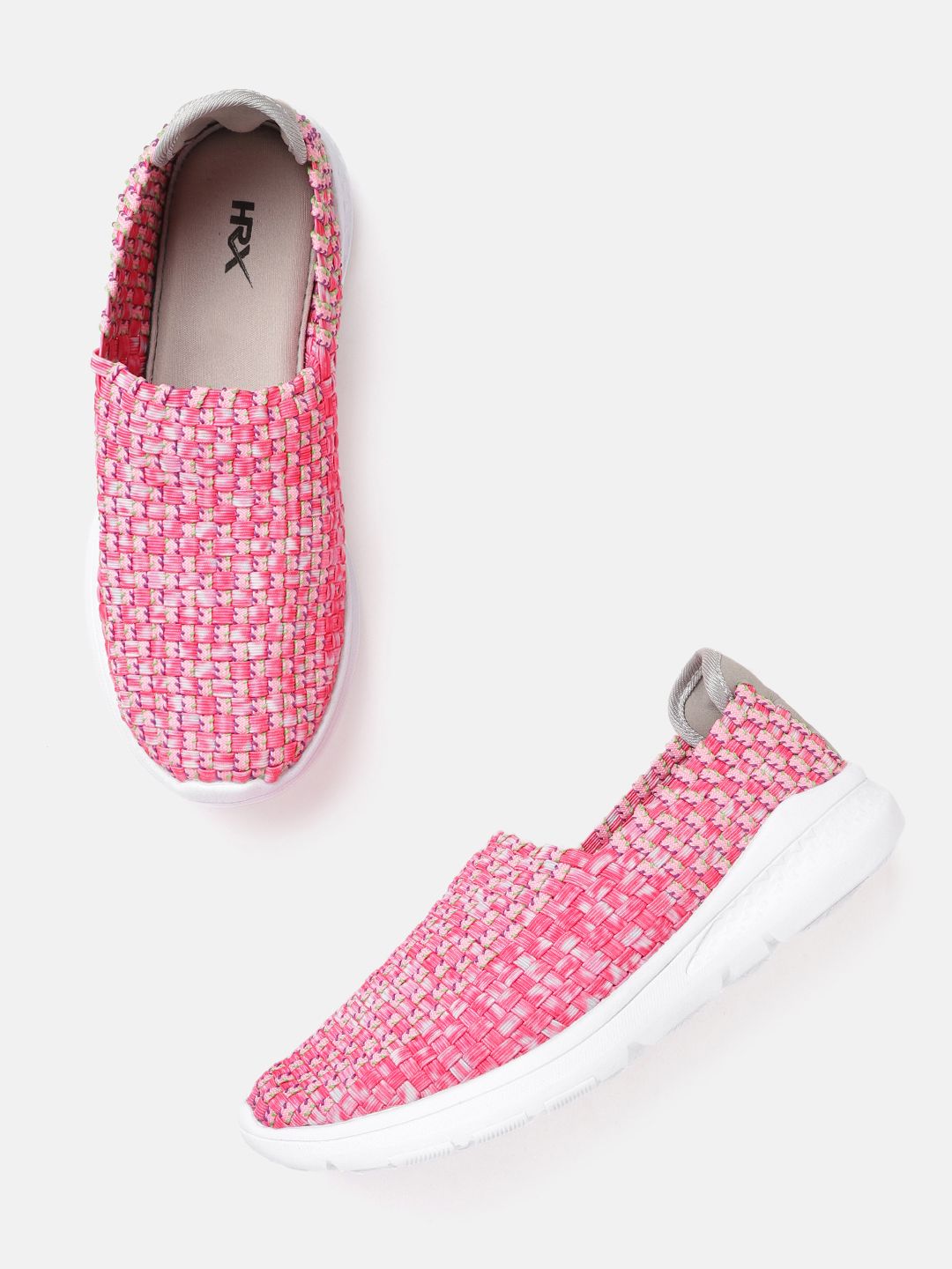HRX by Hrithik Roshan Women Pink Basketweave Soft Walk Series 2.0 Socks Shoes Price in India