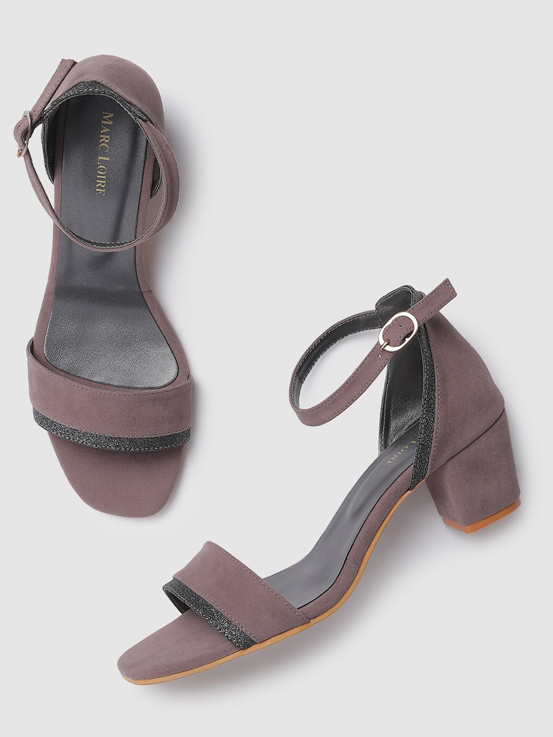 Marc Loire Women Grey Solid Block Heels Price in India