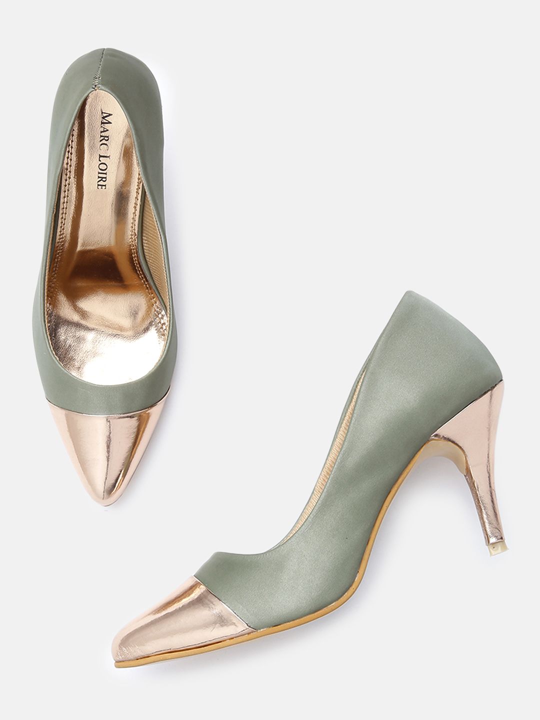 Marc Loire Women Olive Green Solid Pumps Price in India