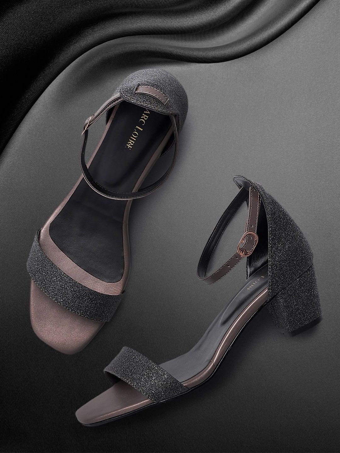 Marc Loire Women Grey Textured Block Heels Price in India