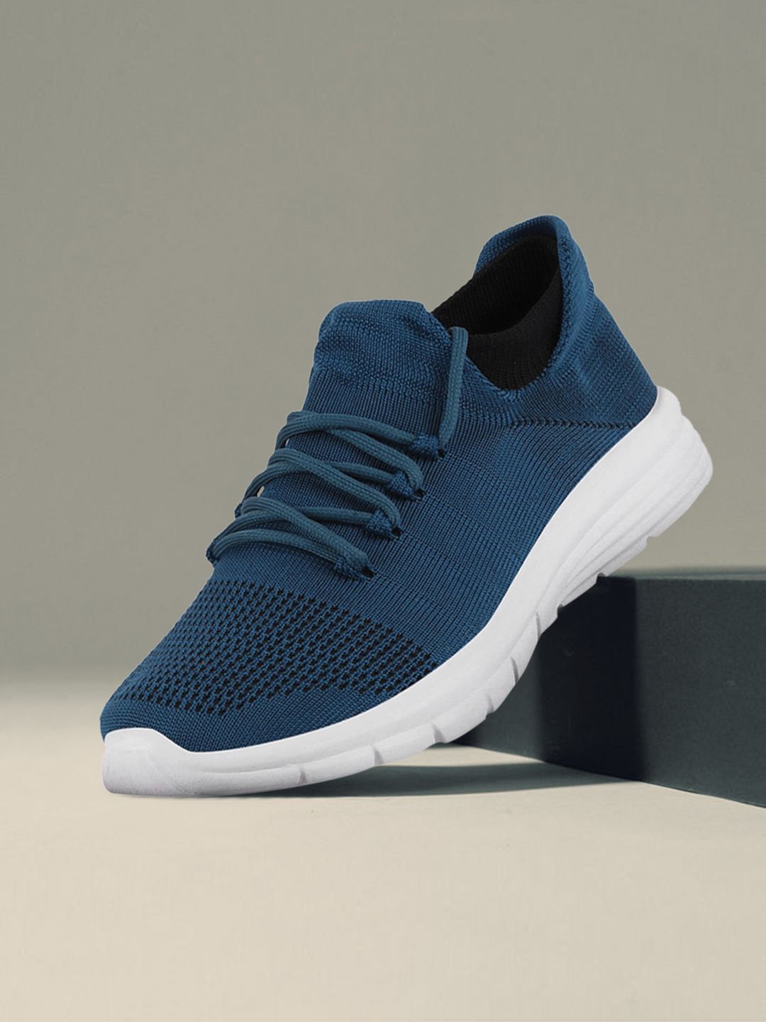 FAUSTO Men Teal Synthetic Running Shoes