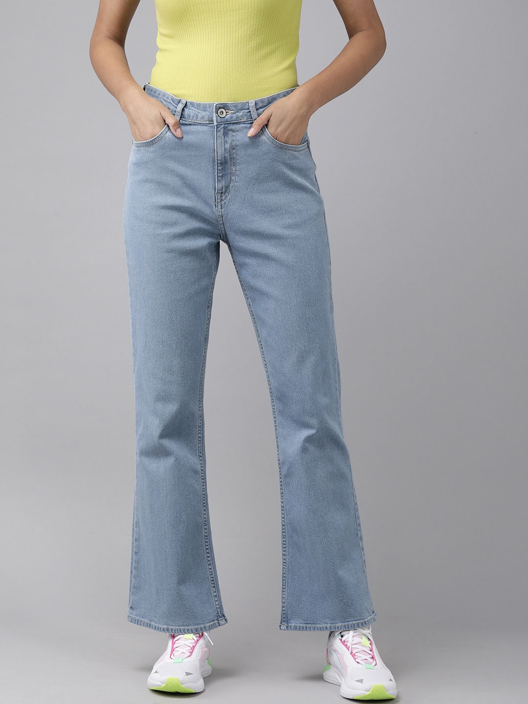 Roadster Women Blue Bootcut High-Rise Stretchable Jeans Price in India