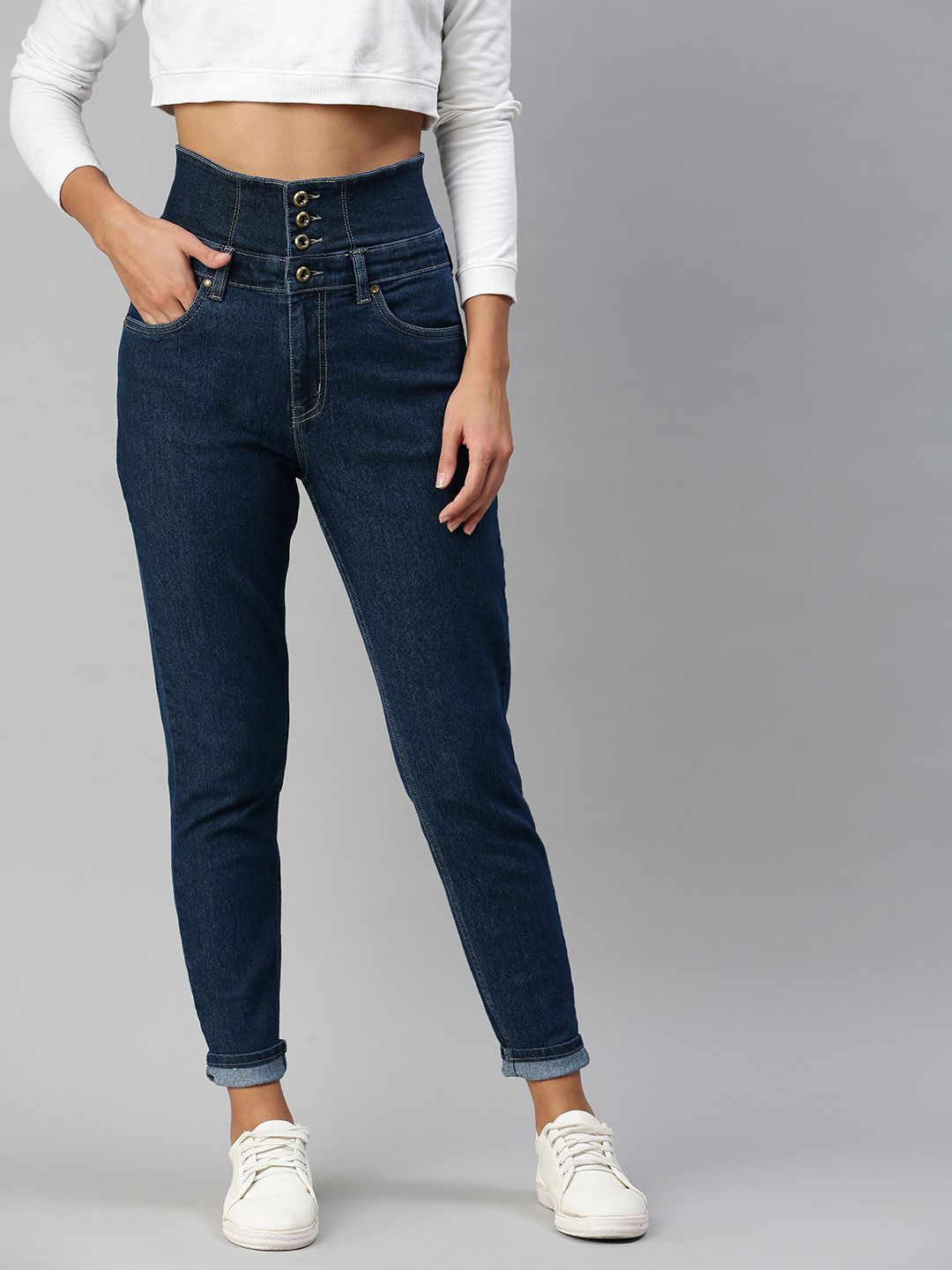 Roadster Women Blue Skinny Fit Stretchable Jeans Price in India