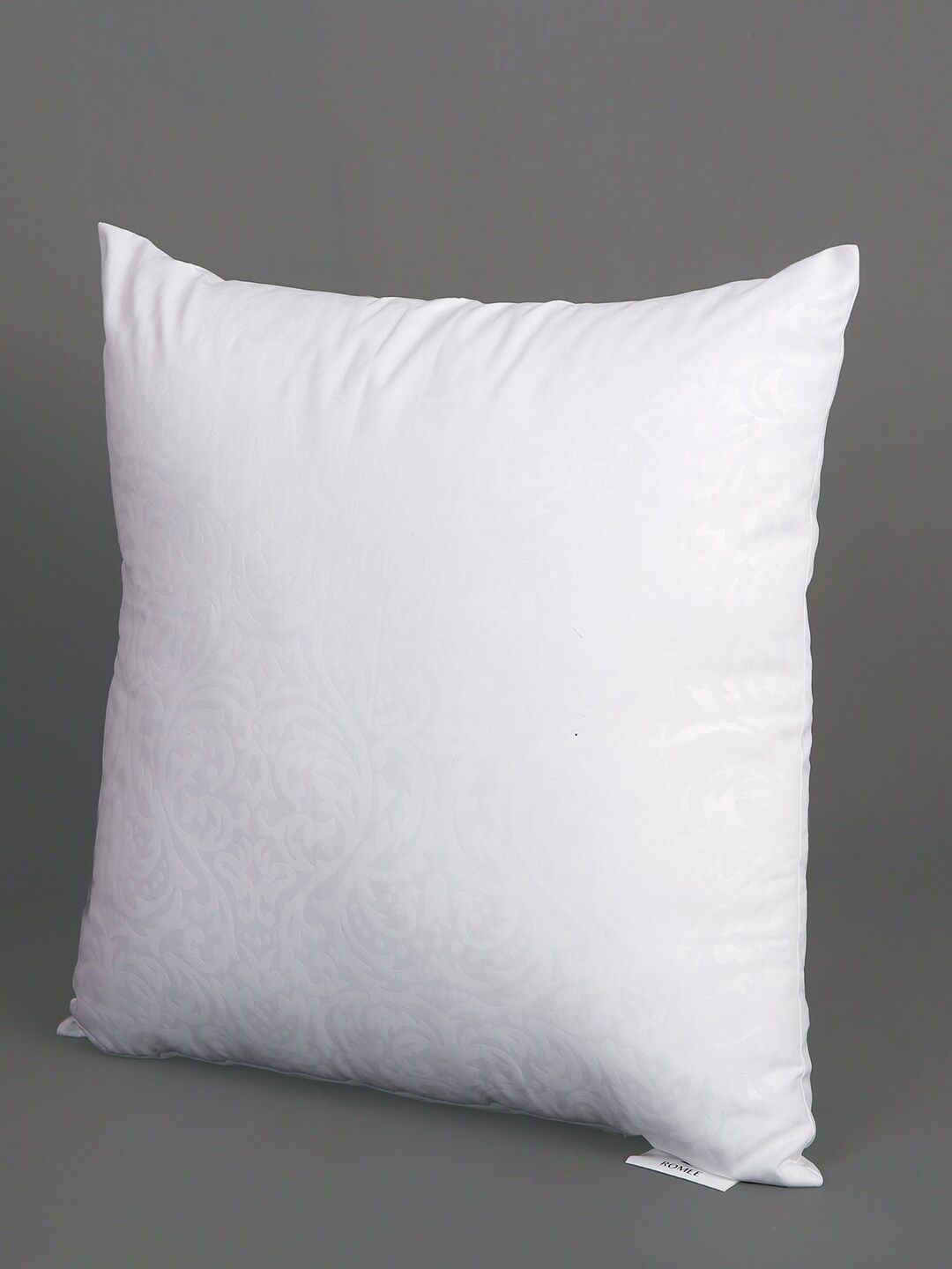 ROMEE Set Of 2 White Jacquard Self-Design Microfiber Square Cushion Fillers Price in India