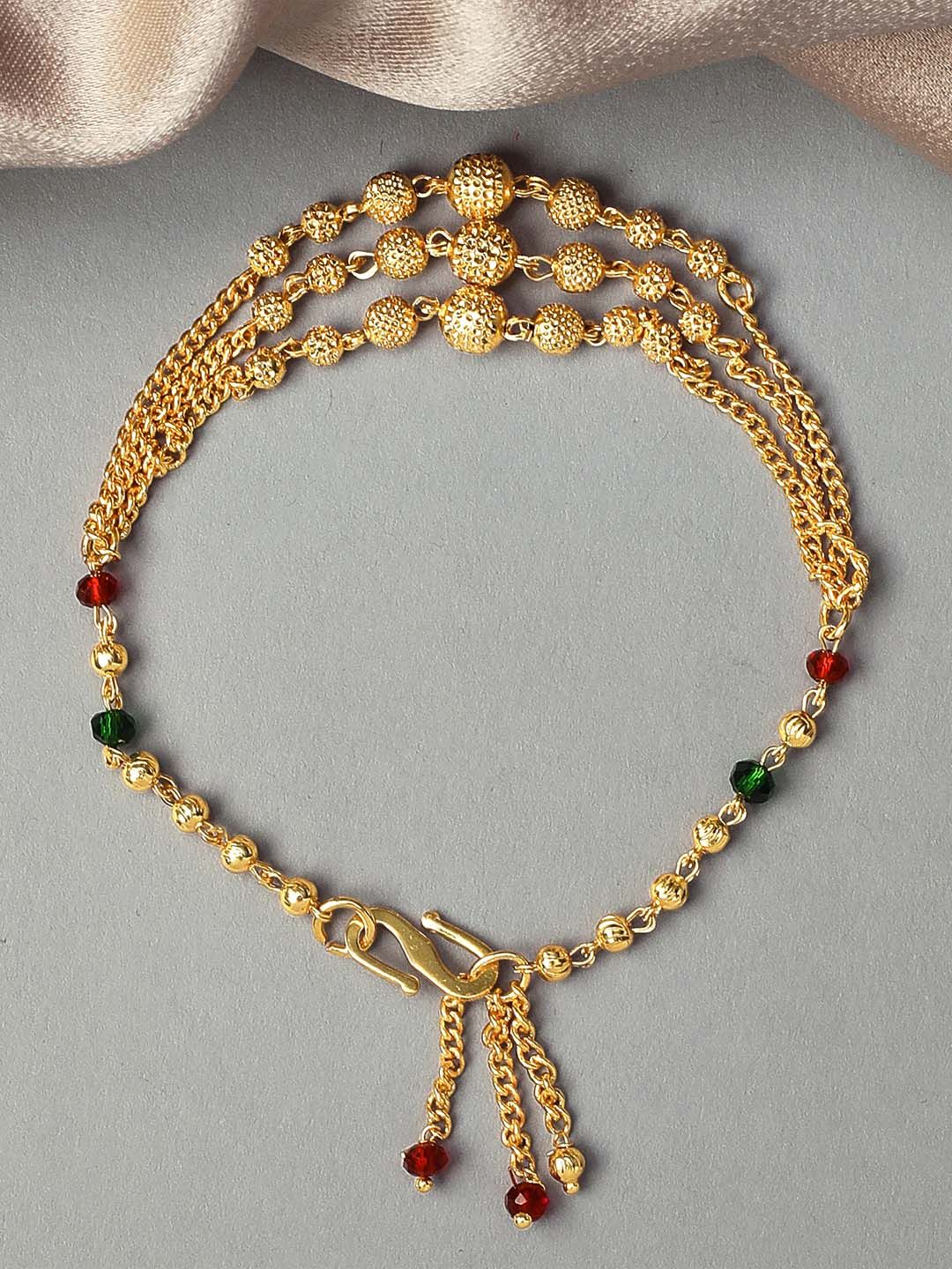 Rubans Gold-Plated Link Mangalsutra Bracelet Price in India