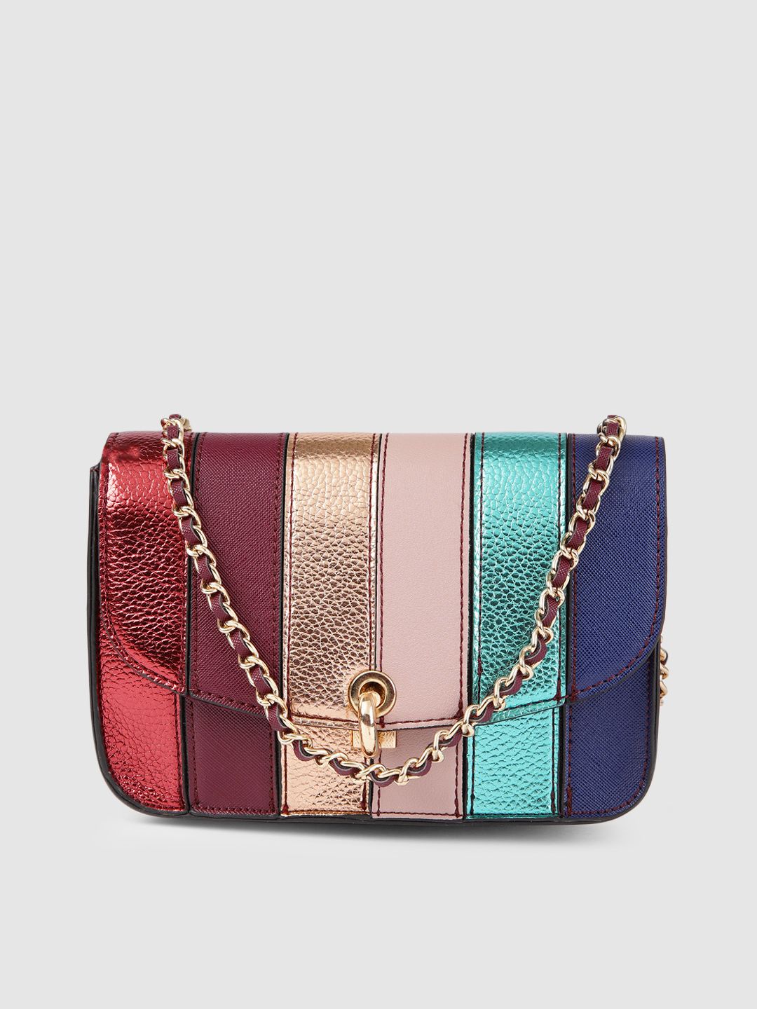 Accessorize Multicoloured EDIE Colourblocked Sling Bag Price in India