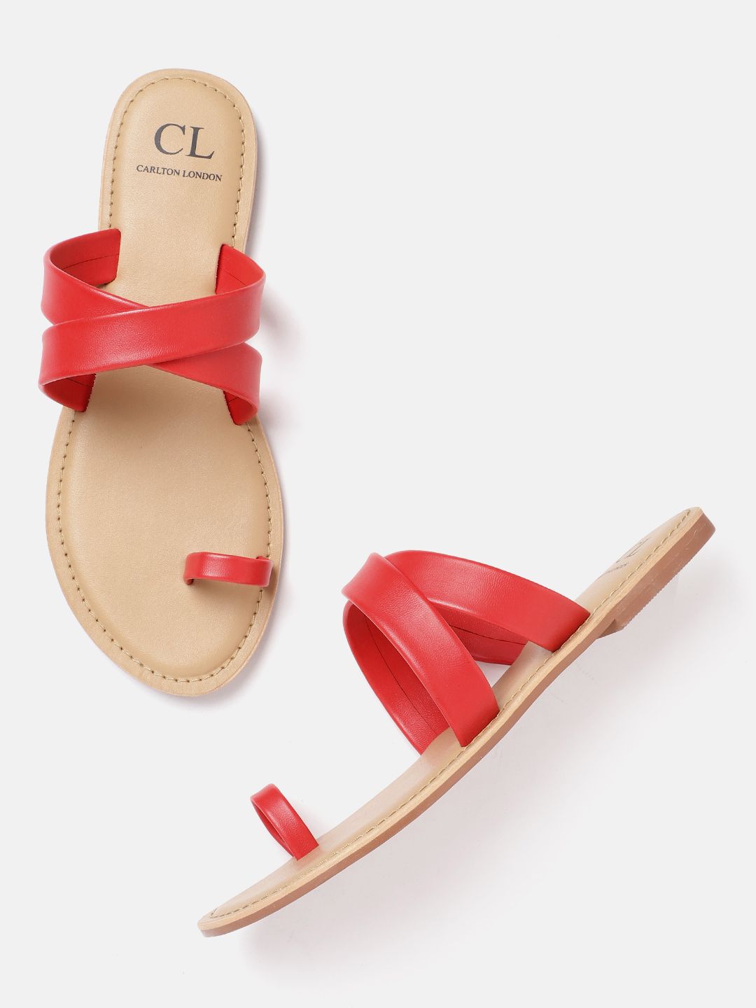 Carlton London Women Red Solid One Toe Flats