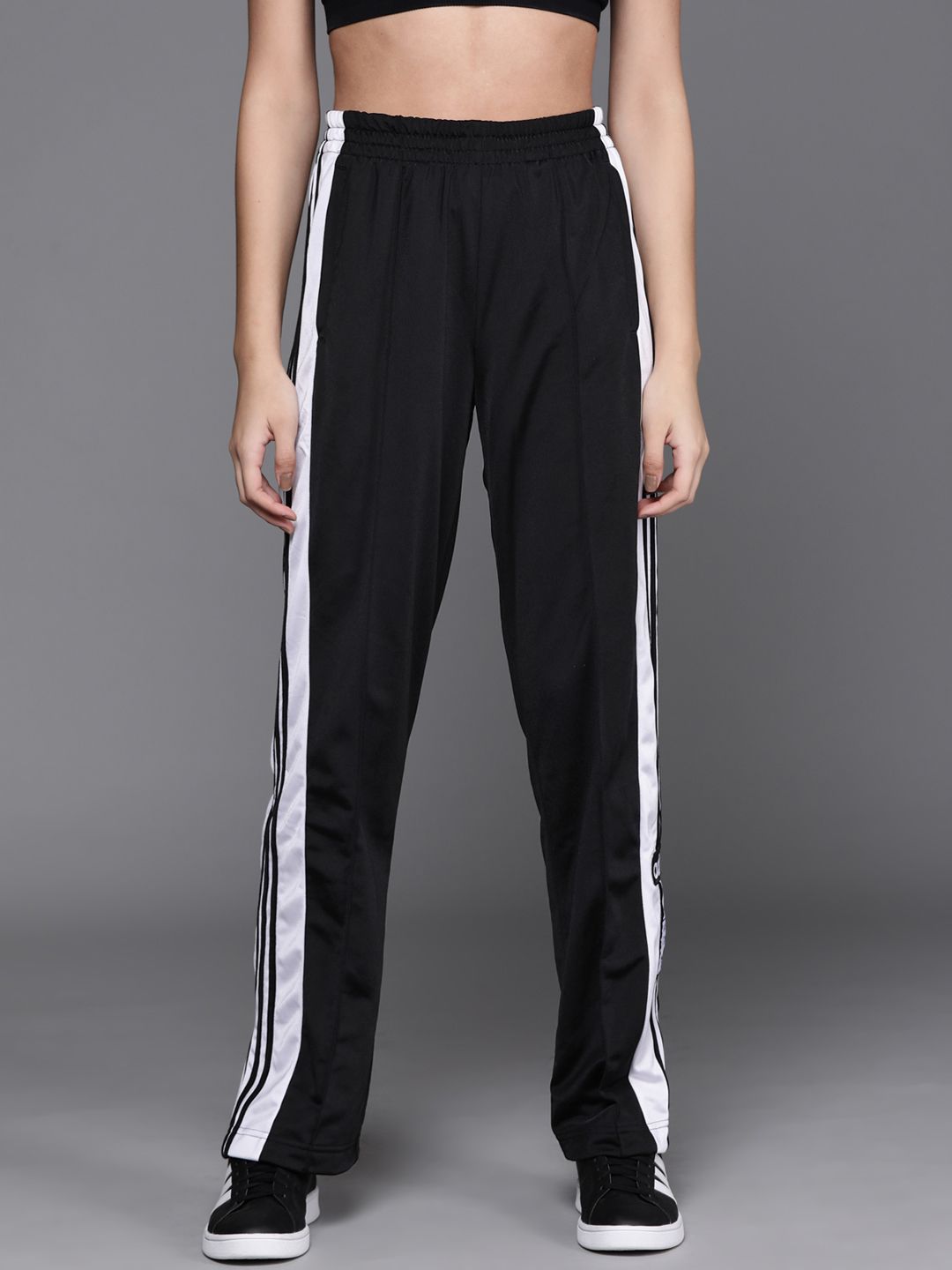 ADIDAS Originals Women Black & White Solid Adibreak Sustainable Track Pants Price in India