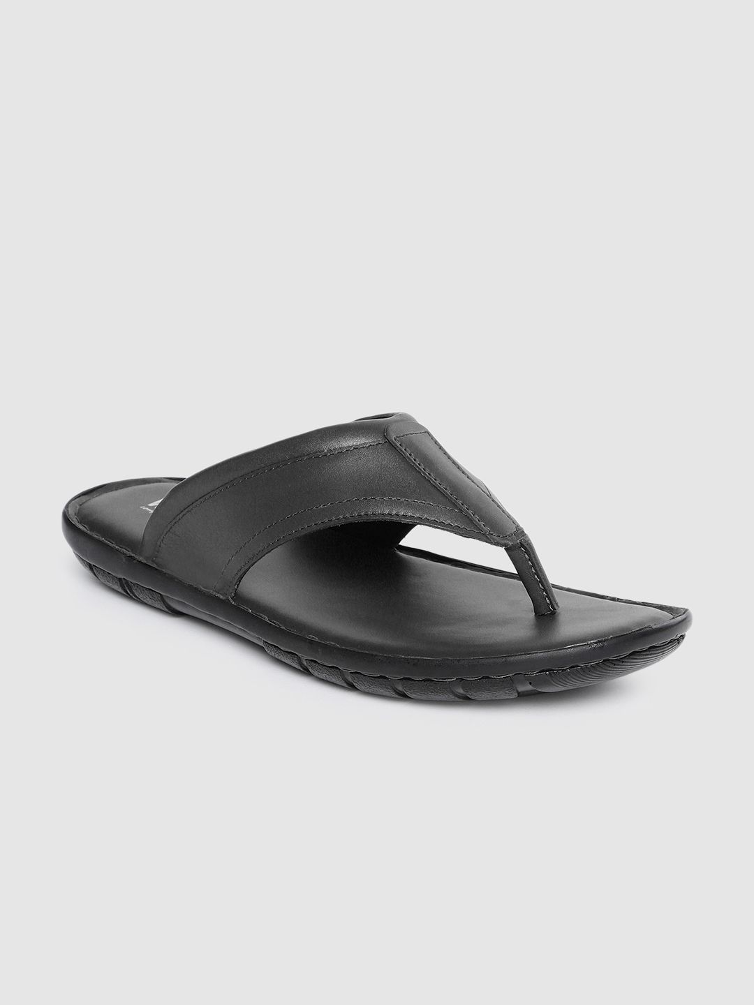 Ventoland Men Black Leather Comfort Sandals