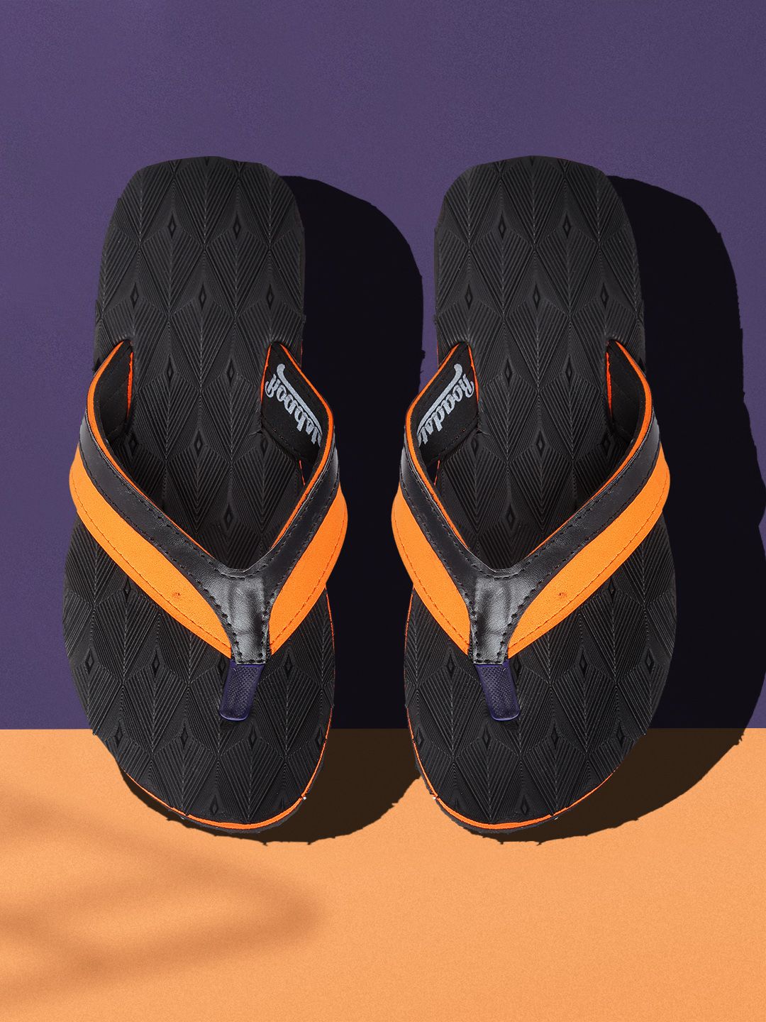 Roadster Women Orange & Black Colourblocked Thong Flip-Flops Price in India