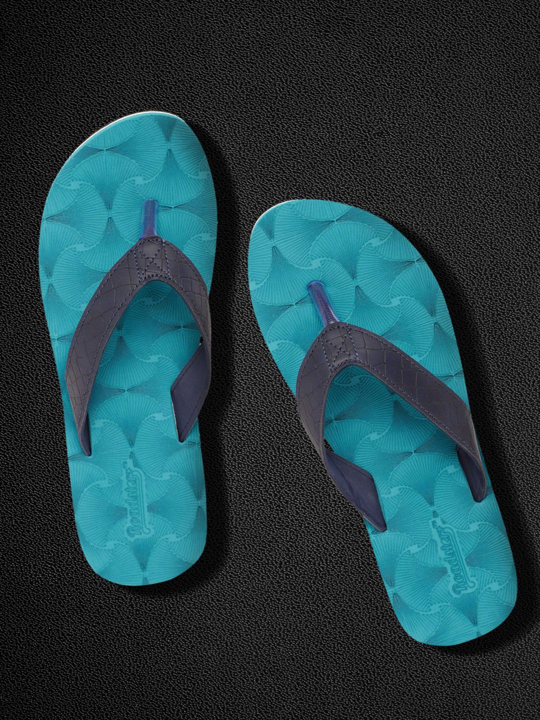 Roadster Women Blue Croc-Textured Thong Flip-Flops Price in India
