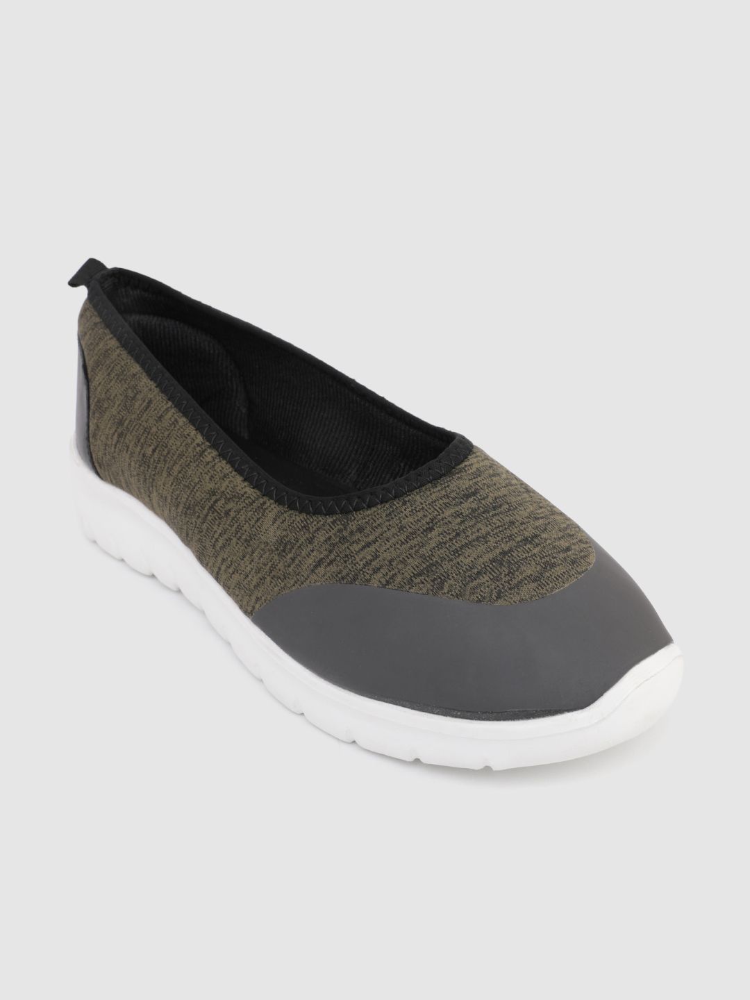 Roadster Women Olive Green Textured Slip-On Sneakers Price in India
