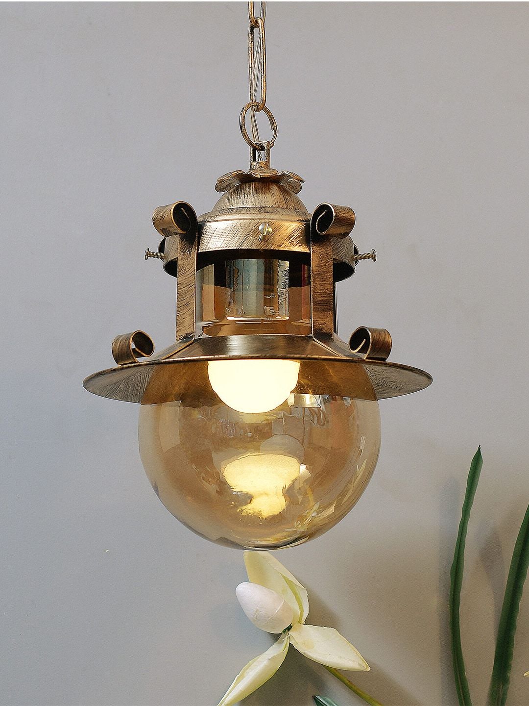 Homesake Bronze-Toned Solid Classic Country Hanging Light Price in India