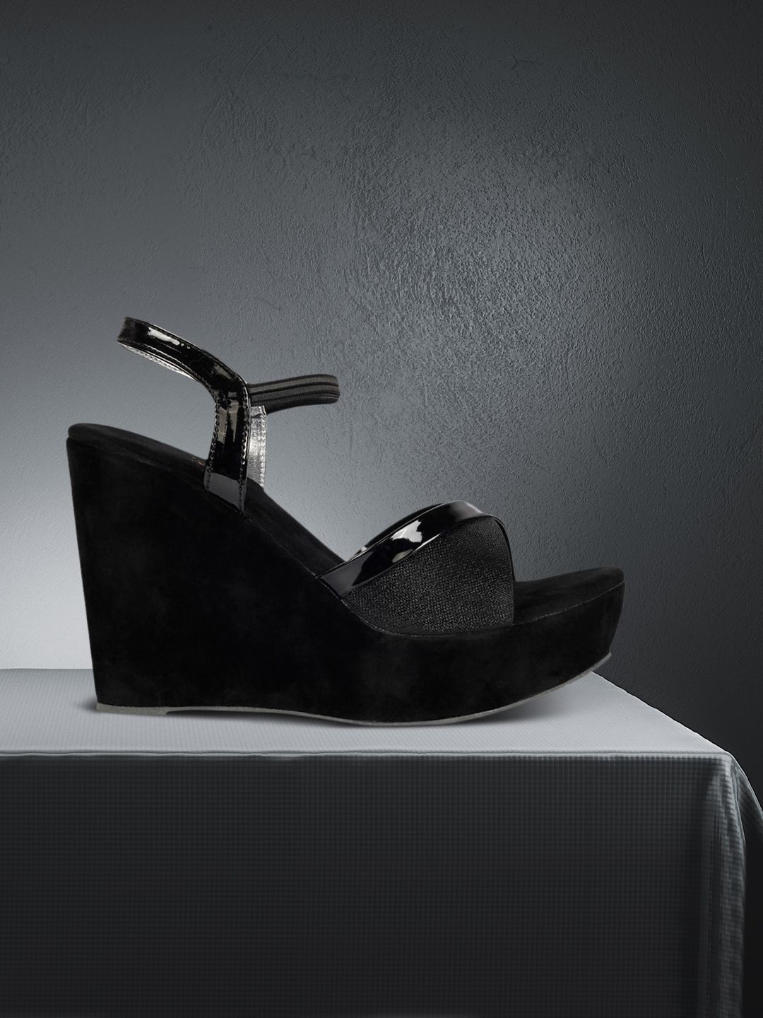 ZAPATOZ Women Black Solid Wedges Price in India