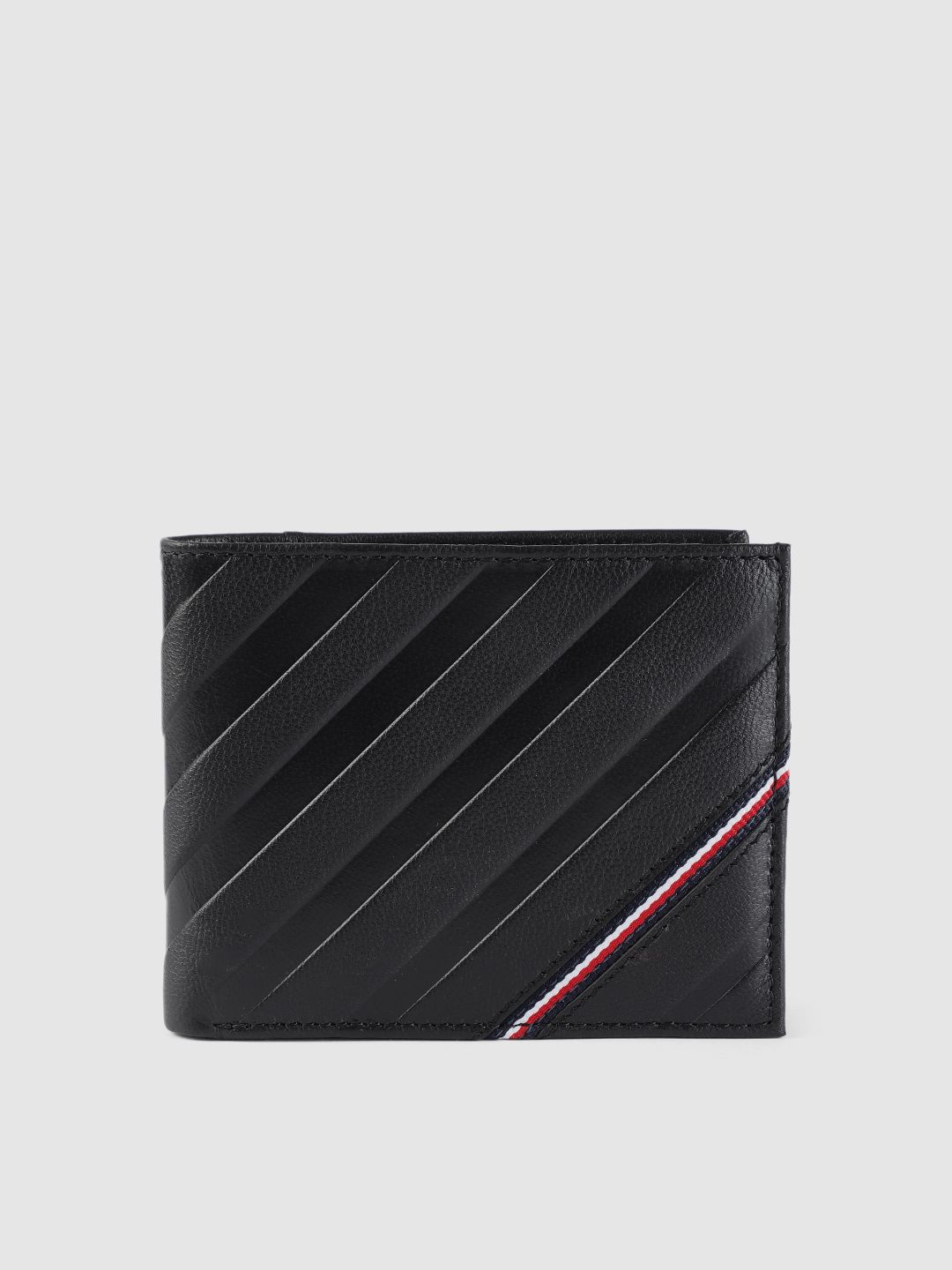 Tommy Hilfiger Tommy Hilfiger Men Black Textured Two Fold Leather Wallet