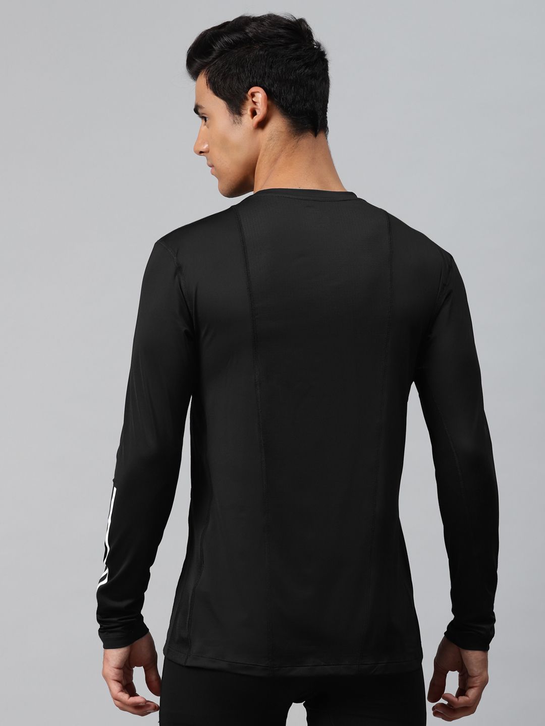 Buy ADIDAS Men Black Training Techfit 3-Stripes Fitted Long Sleeve