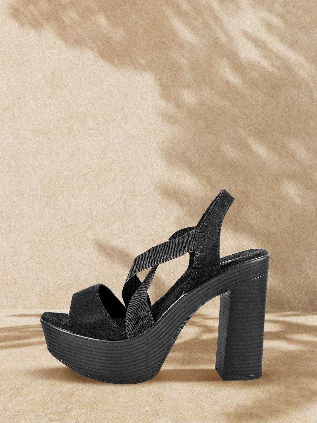 Metro Women Black Solid Heels Price in India