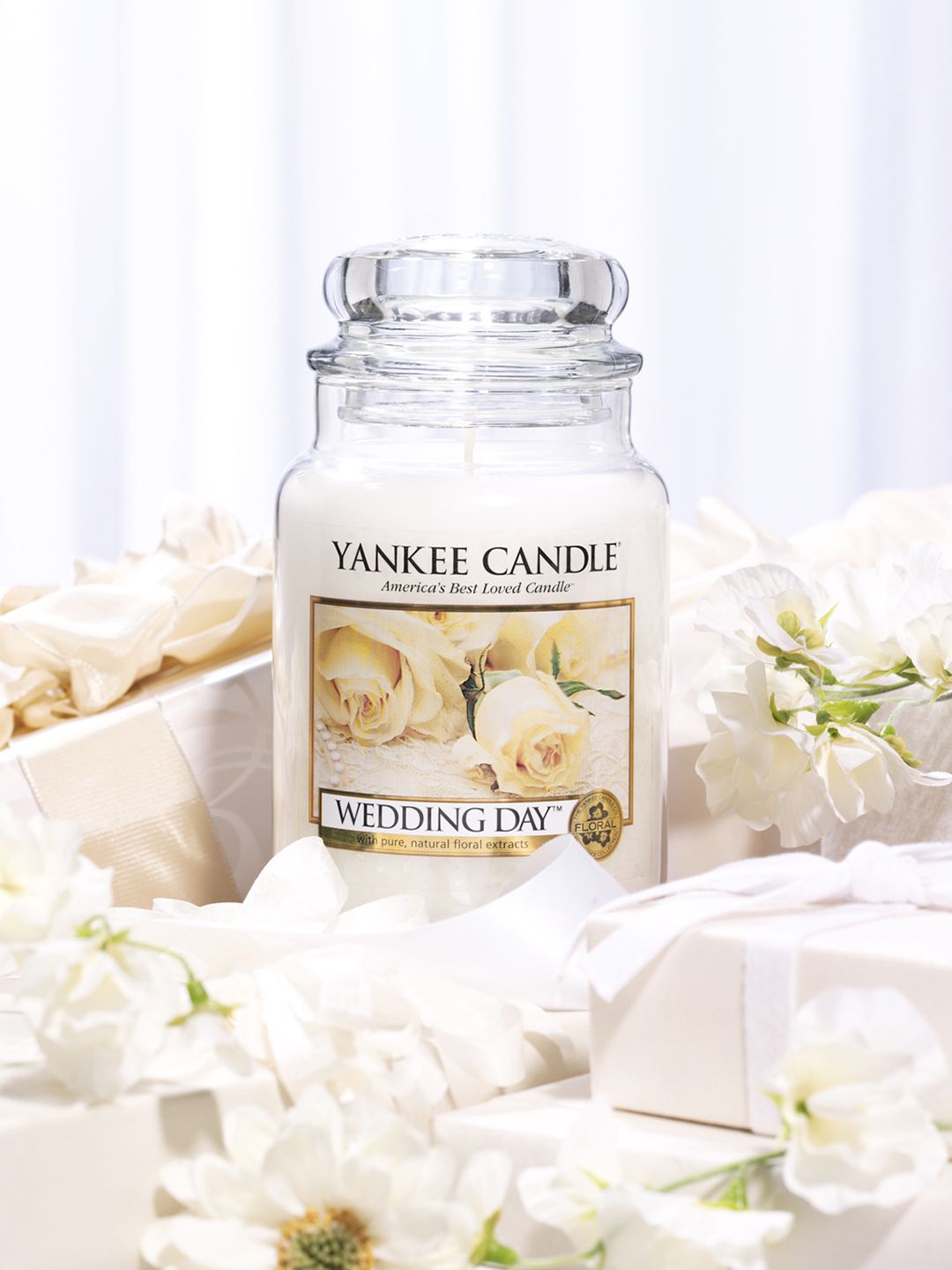 YANKEE CANDLE Wedding Day 1 Wick Weeding Day Rose Solid Geometric Regular Jar Candles