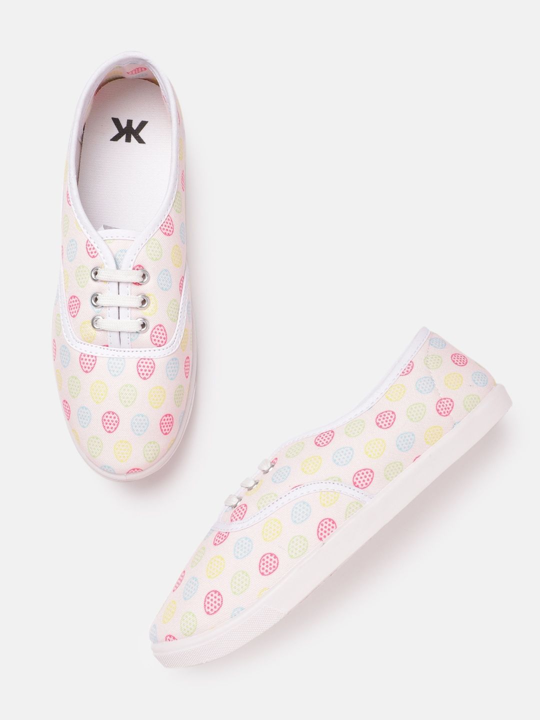 Kook N Keech Women Pink & Yellow Printed Sneakers