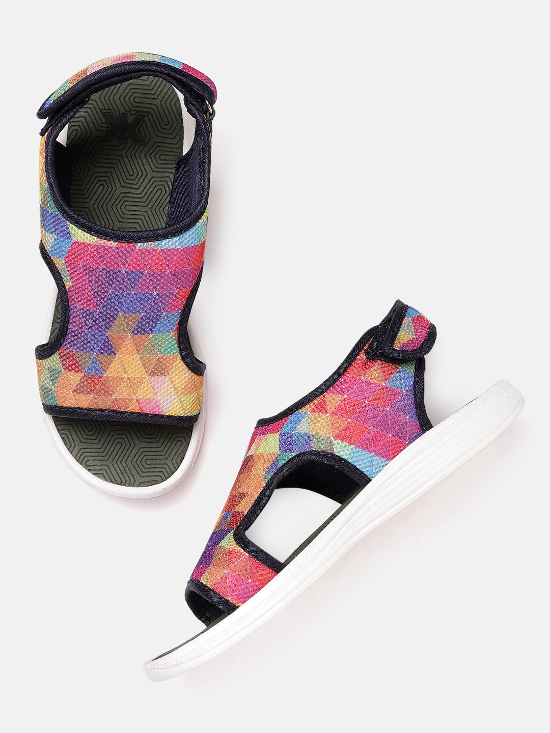 Kook N Keech Women Multicoloured Woven Design Sports Sandals with Cut-Out Price in India