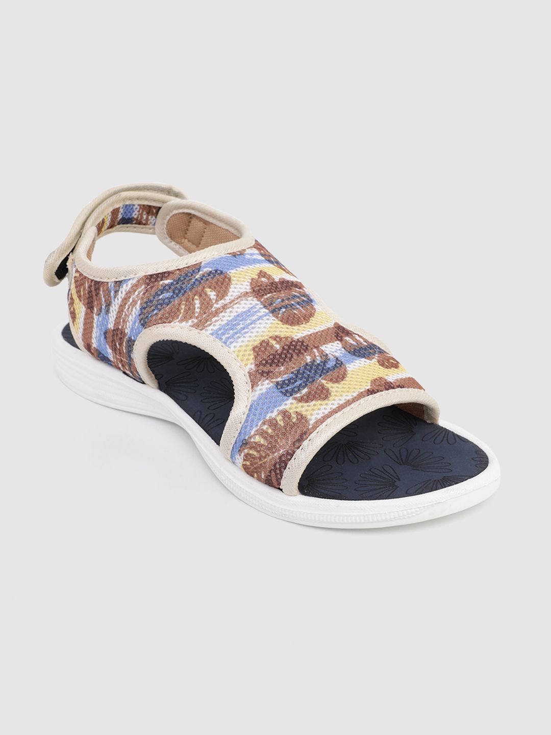 Kook N Keech Women Multicoloured Printed Sports Sandals with Cut-Out Detail Price in India