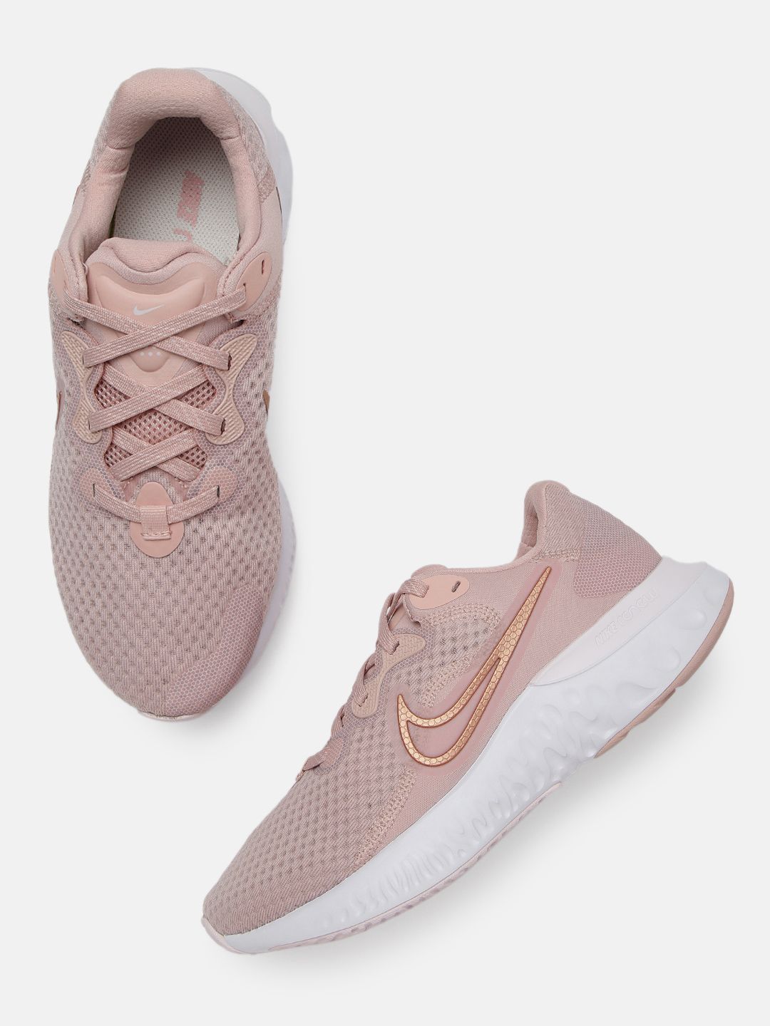 Nike Women Pink & White Renew Run 2 Running Shoes Price in India