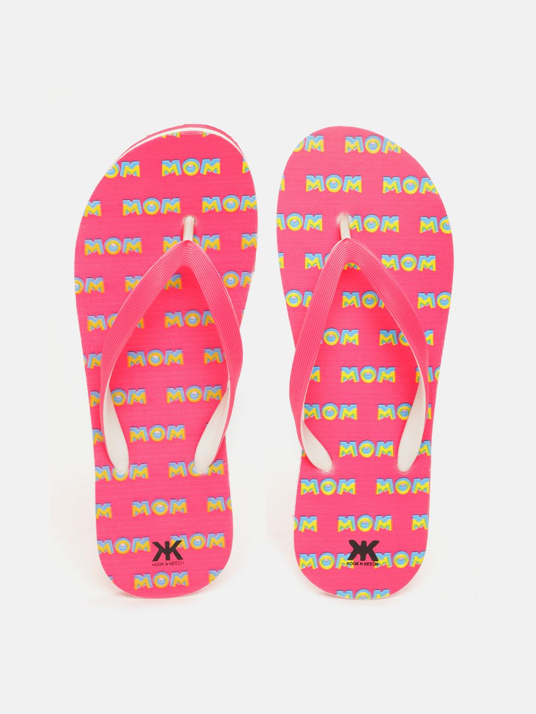 Kook N Keech Women Pink & Blue Mom Print Thong Flip-Flops Price in India