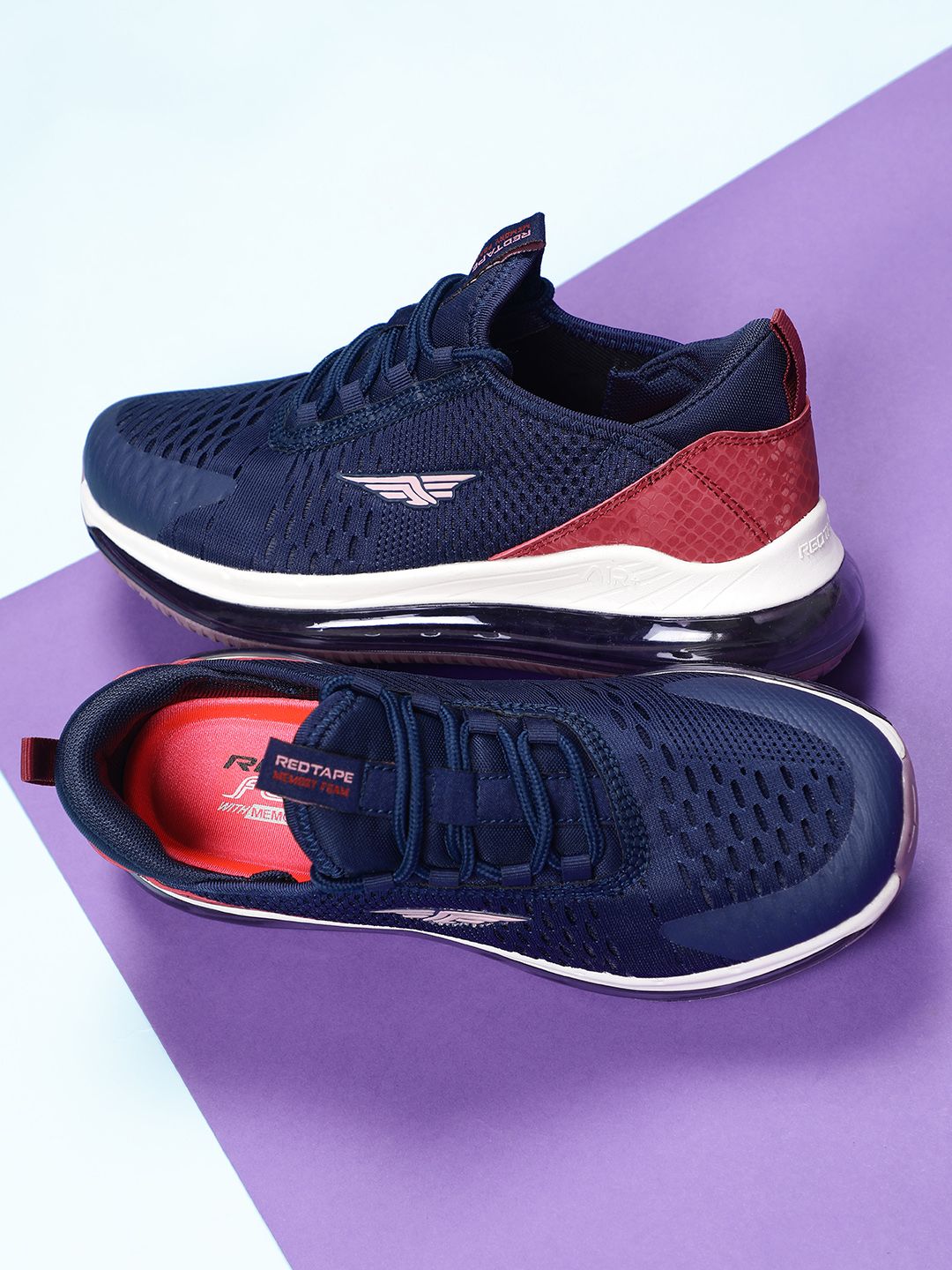 Red Tape Women Navy Blue Mesh Air + Walking Shoes Price in India