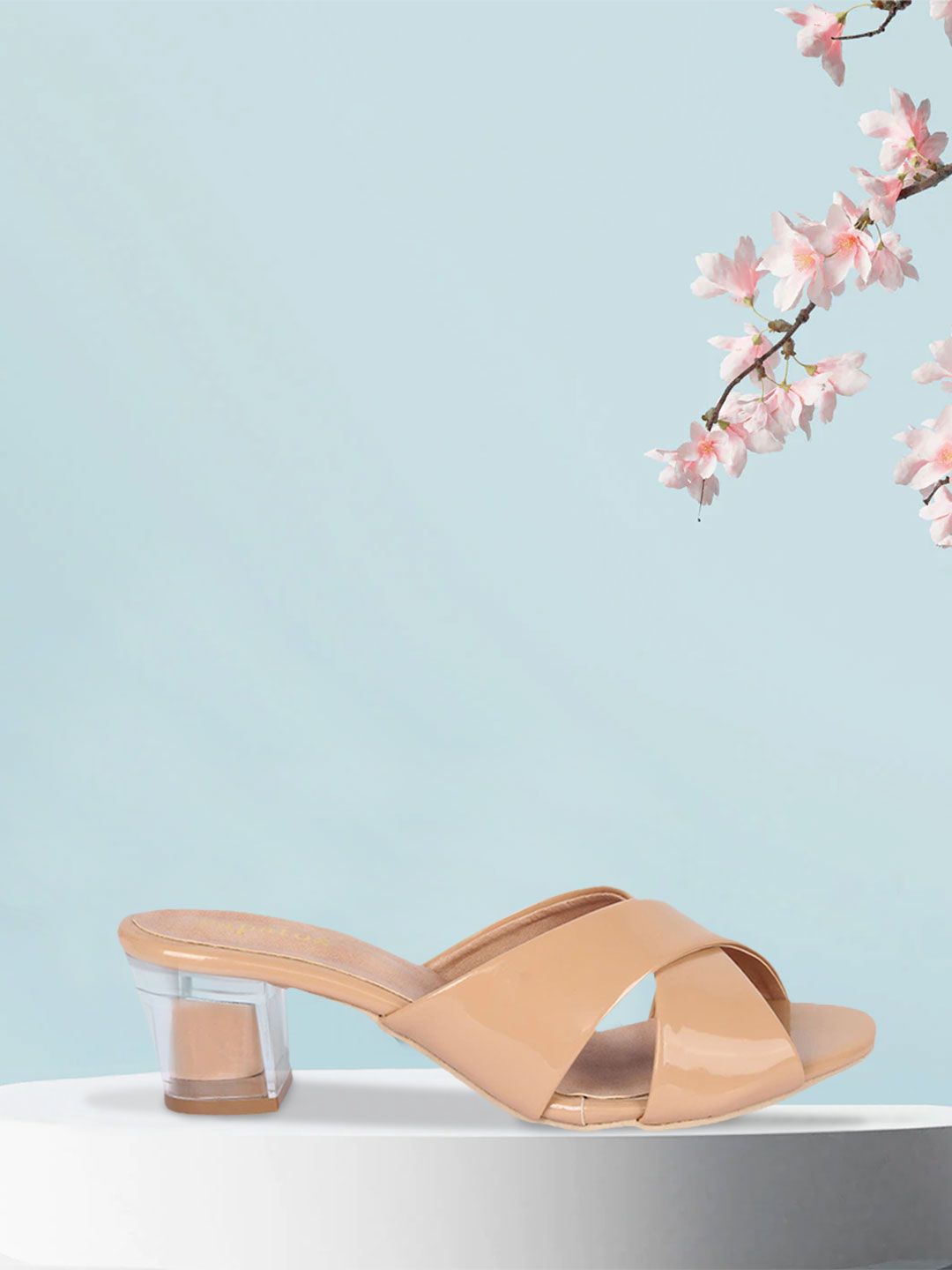 ZAPATOZ Women Beige Solid Block Heels Price in India