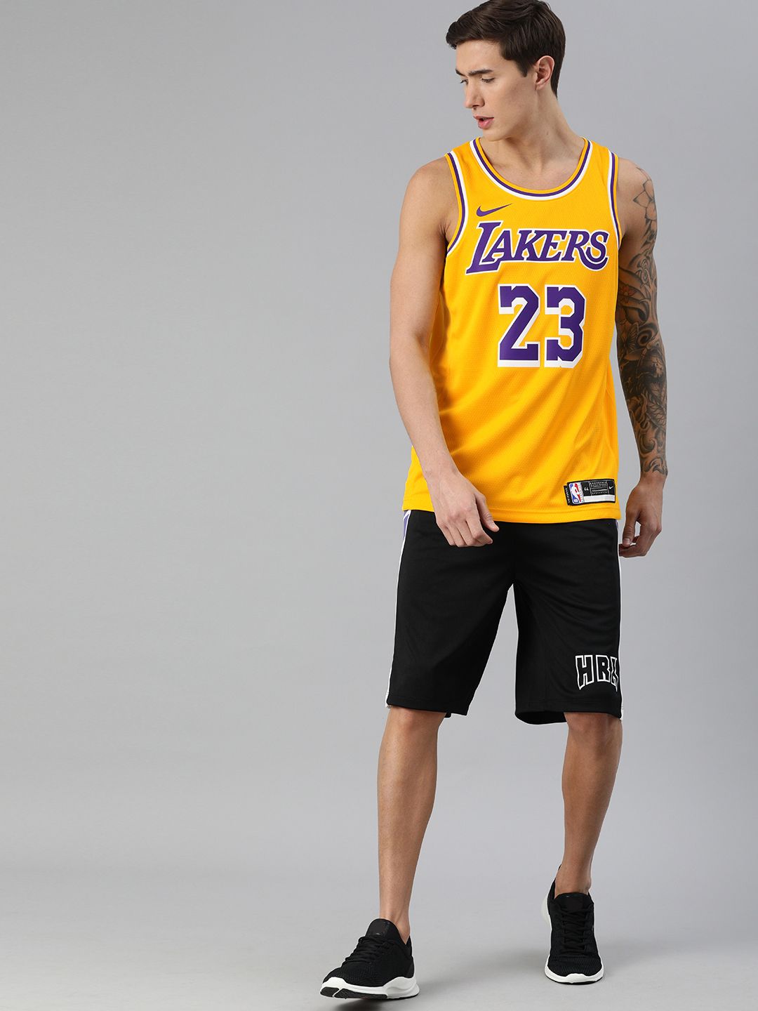 Nike Yellow And Black Lakers Jersey Nike Performance LOS ANGELES LAKERS FOOTBALL Club Wear Black 